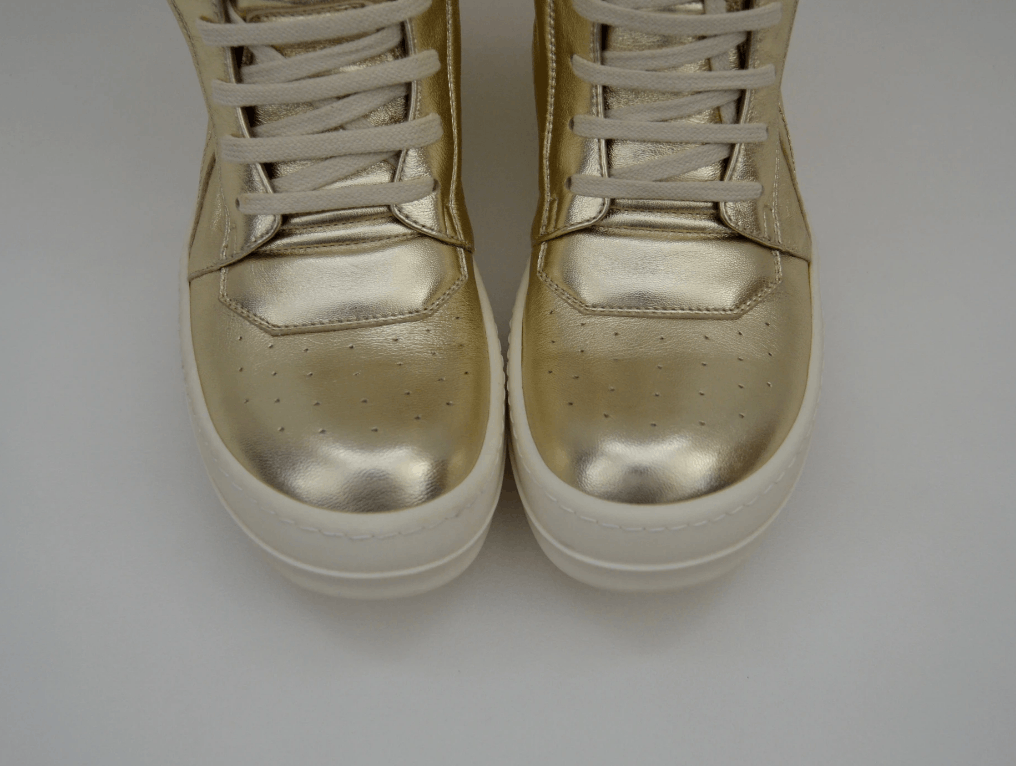 Rick Owens A/W 19 Gold Leather Geobaskets Sneakers Size US 8.5 / IT 38.5 - 5 Thumbnail