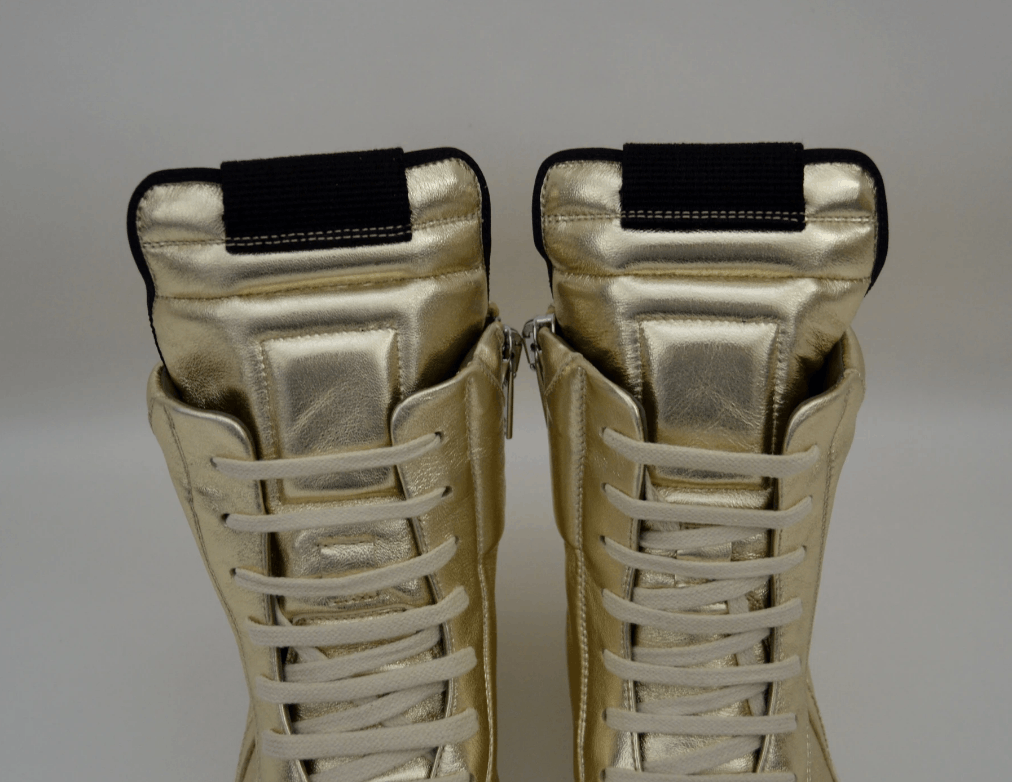 Rick Owens A/W 19 Gold Leather Geobaskets Sneakers Size US 8.5 / IT 38.5 - 4 Thumbnail