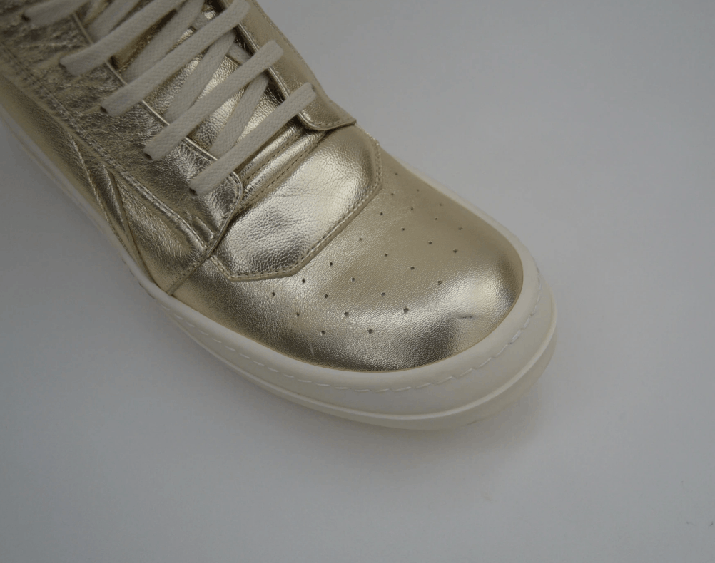 Rick Owens A/W 19 Gold Leather Geobaskets Sneakers Size US 8.5 / IT 38.5 - 6 Thumbnail