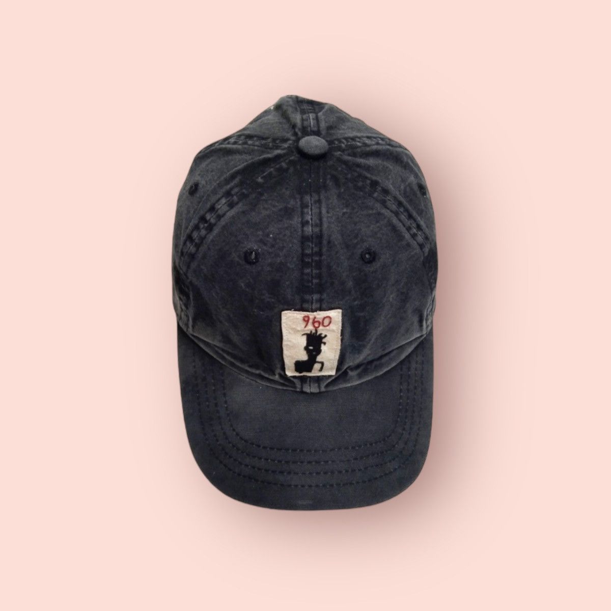 Jean-Michel Basquiat × Vintage JEAN MICHEL BASQUIAT BLACK WASHED DENIM STRAPBACK Size ONE SIZE - 7 Thumbnail