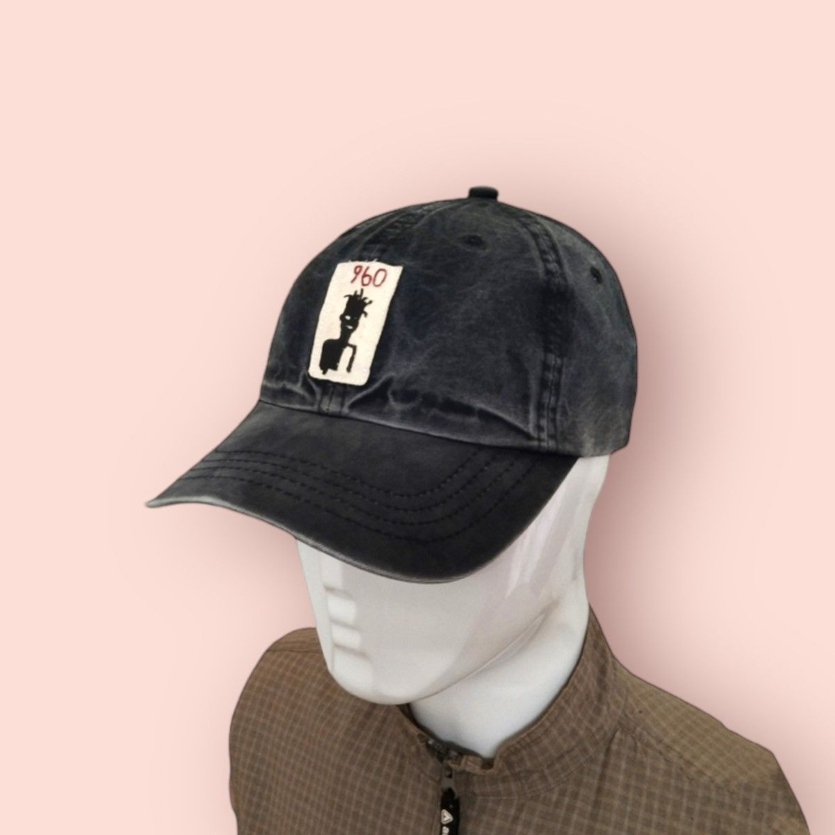 Jean-Michel Basquiat × Vintage JEAN MICHEL BASQUIAT BLACK WASHED DENIM STRAPBACK Size ONE SIZE - 4 Thumbnail