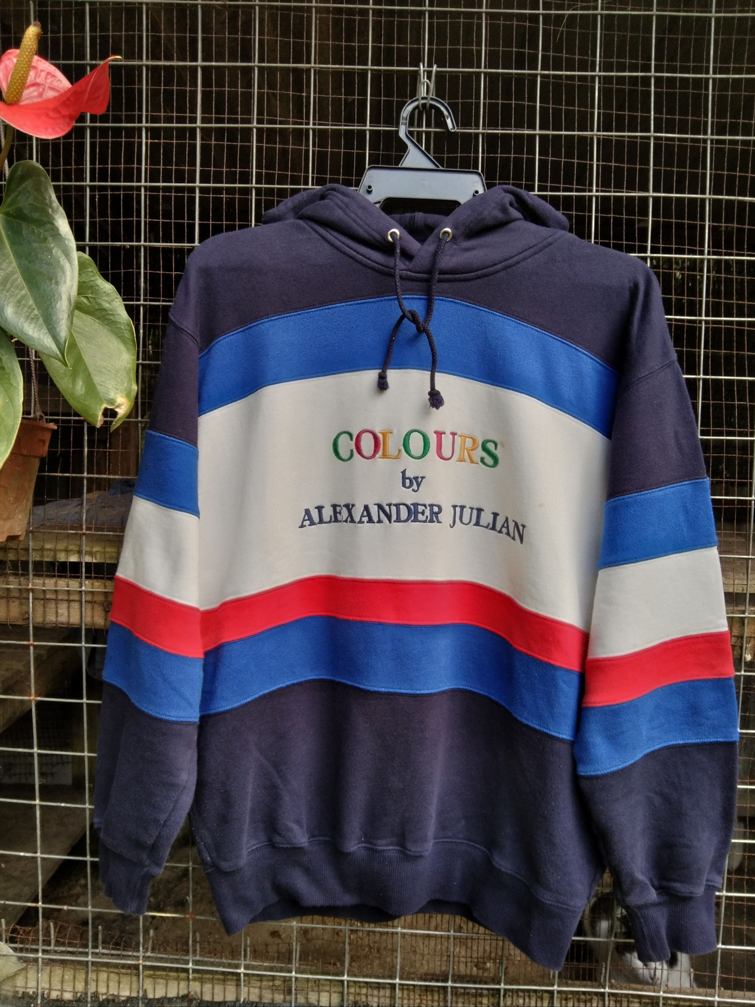 Alexander Julian × Designer VINTAGE COLOURS EMBROIDERY SWEATSHIRT HOODIE Size US L / EU 52-54 / 3 - 1 Thumbnail