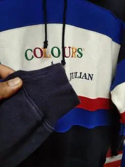 Alexander Julian × Designer VINTAGE COLOURS EMBROIDERY SWEATSHIRT HOODIE Size US L / EU 52-54 / 3 - 13 Thumbnail