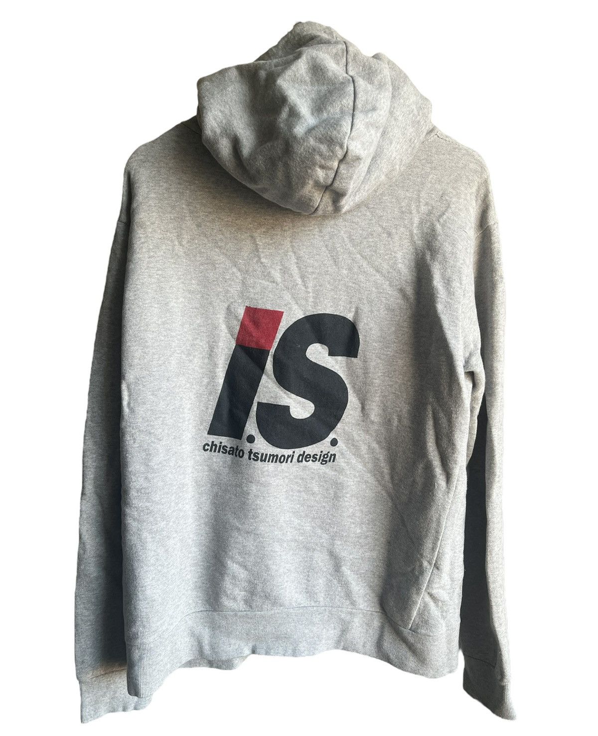 image of Issey Miyake Zip Up Logo Hoodie 2000’S in Grey, Men's (Size Small)