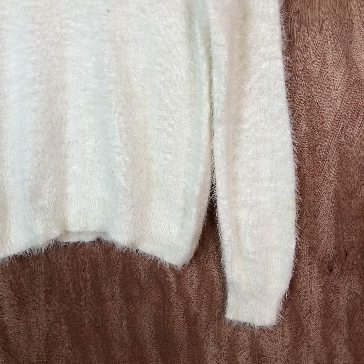 Homespun Knitwear Bye-Bye White Shag Shaggy Fur Mohair Knitwear #6650 Size US M / EU 48-50 / 2 - 5 Thumbnail