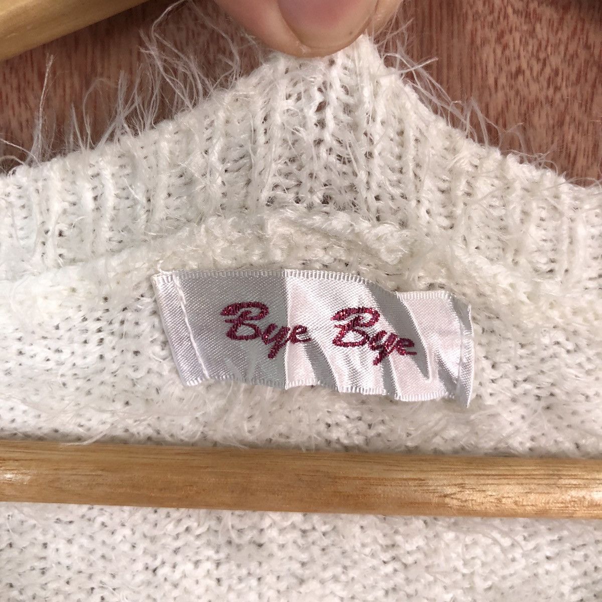 Homespun Knitwear Bye-Bye White Shag Shaggy Fur Mohair Knitwear #6650 Size US M / EU 48-50 / 2 - 8 Thumbnail