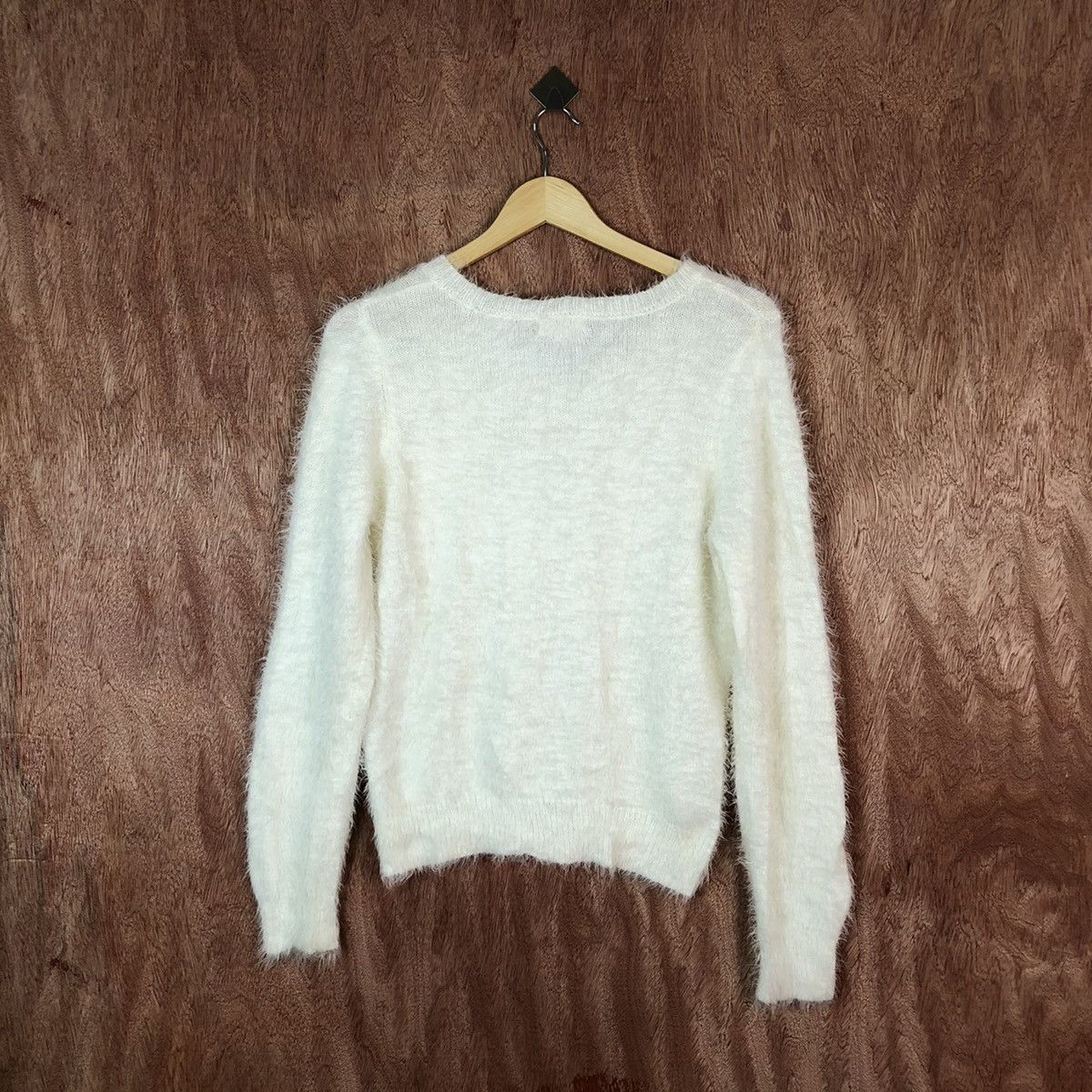Homespun Knitwear Bye-Bye White Shag Shaggy Fur Mohair Knitwear #6650 Size US M / EU 48-50 / 2 - 10 Thumbnail