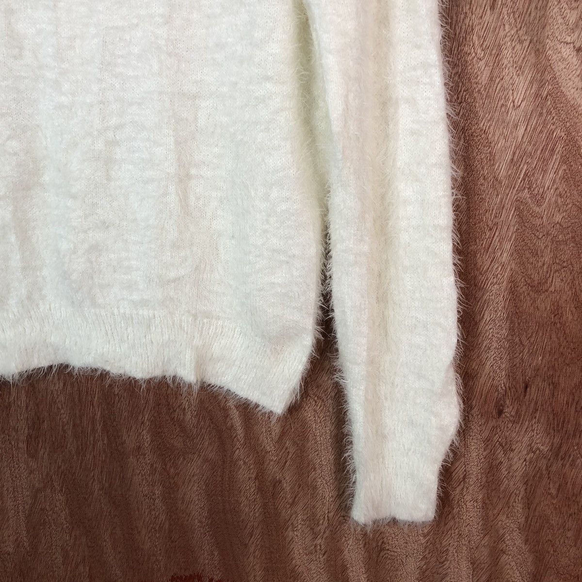 Homespun Knitwear Bye-Bye White Shag Shaggy Fur Mohair Knitwear #6650 Size US M / EU 48-50 / 2 - 12 Thumbnail
