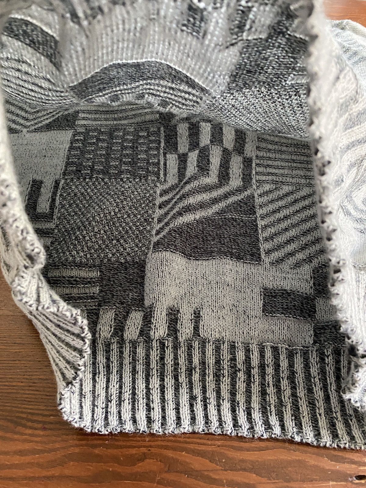 Le TIGRE Vintage 80’s Le Tigre Gray Geometric Blocks Knit Sweater Size US XL / EU 56 / 4 - 4 Thumbnail