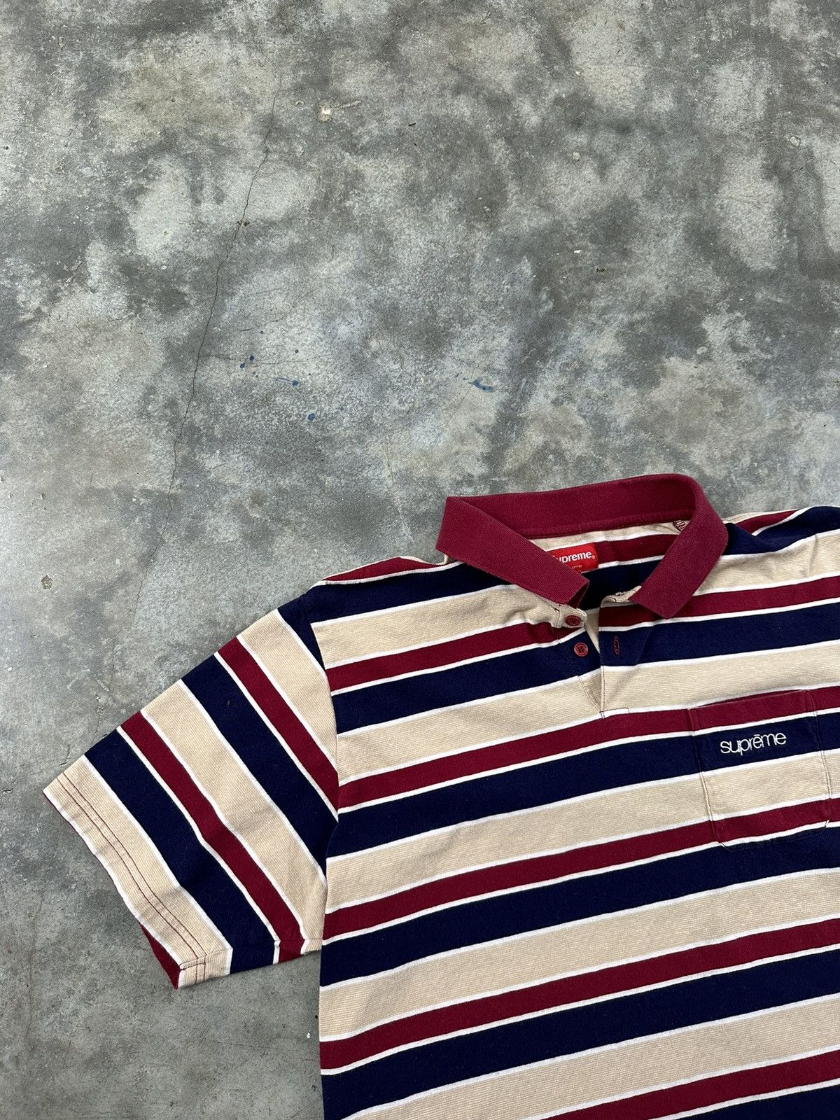 Supreme Supreme Striped Classic Logo Stripe Polo Shirt SS19 Sz. XL | Grailed