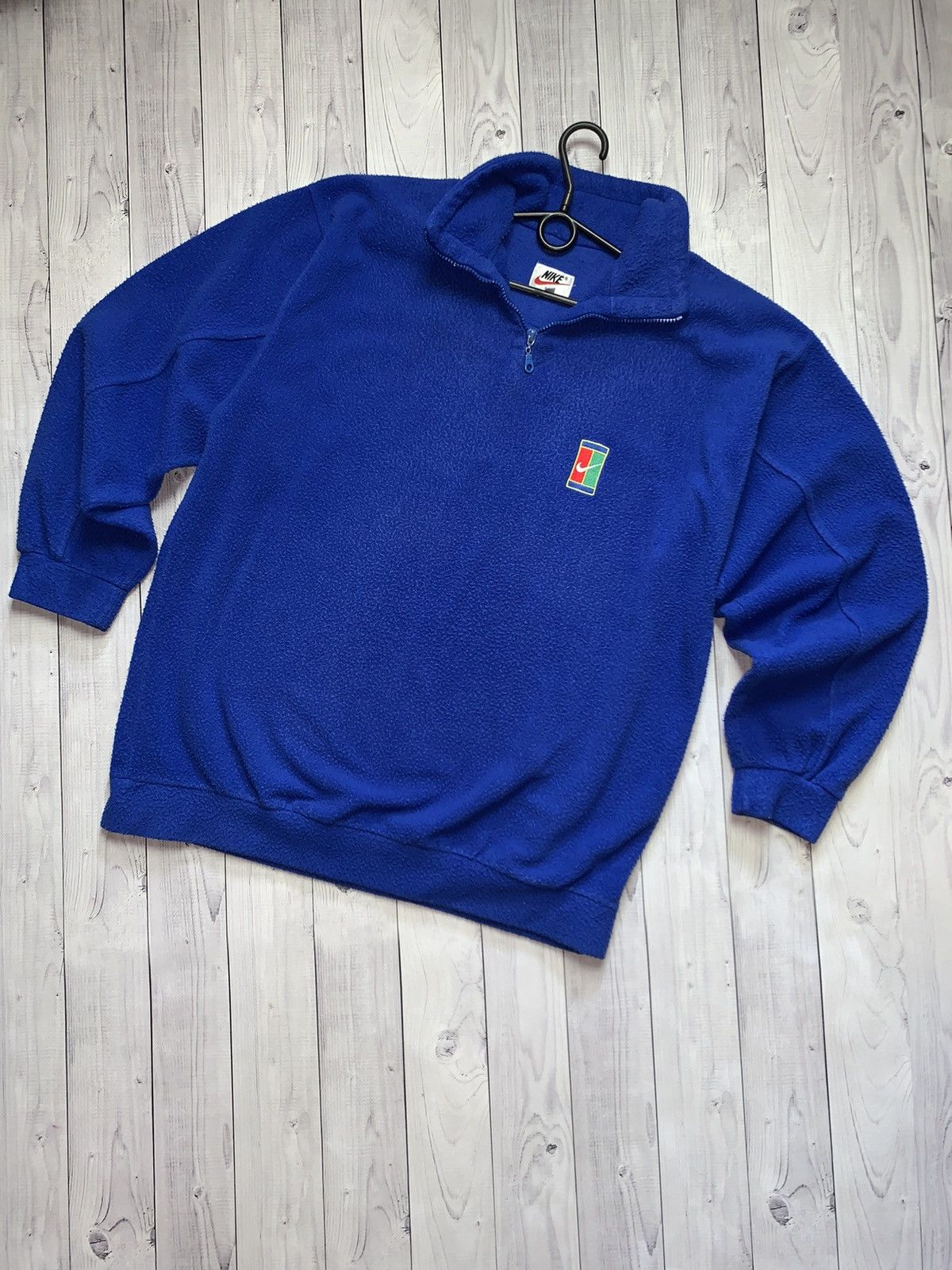 Nike × Vintage Vintage Nike sweatshirt 1/4 zip court size L/XL Size US L / EU 52-54 / 3 - 1 Thumbnail