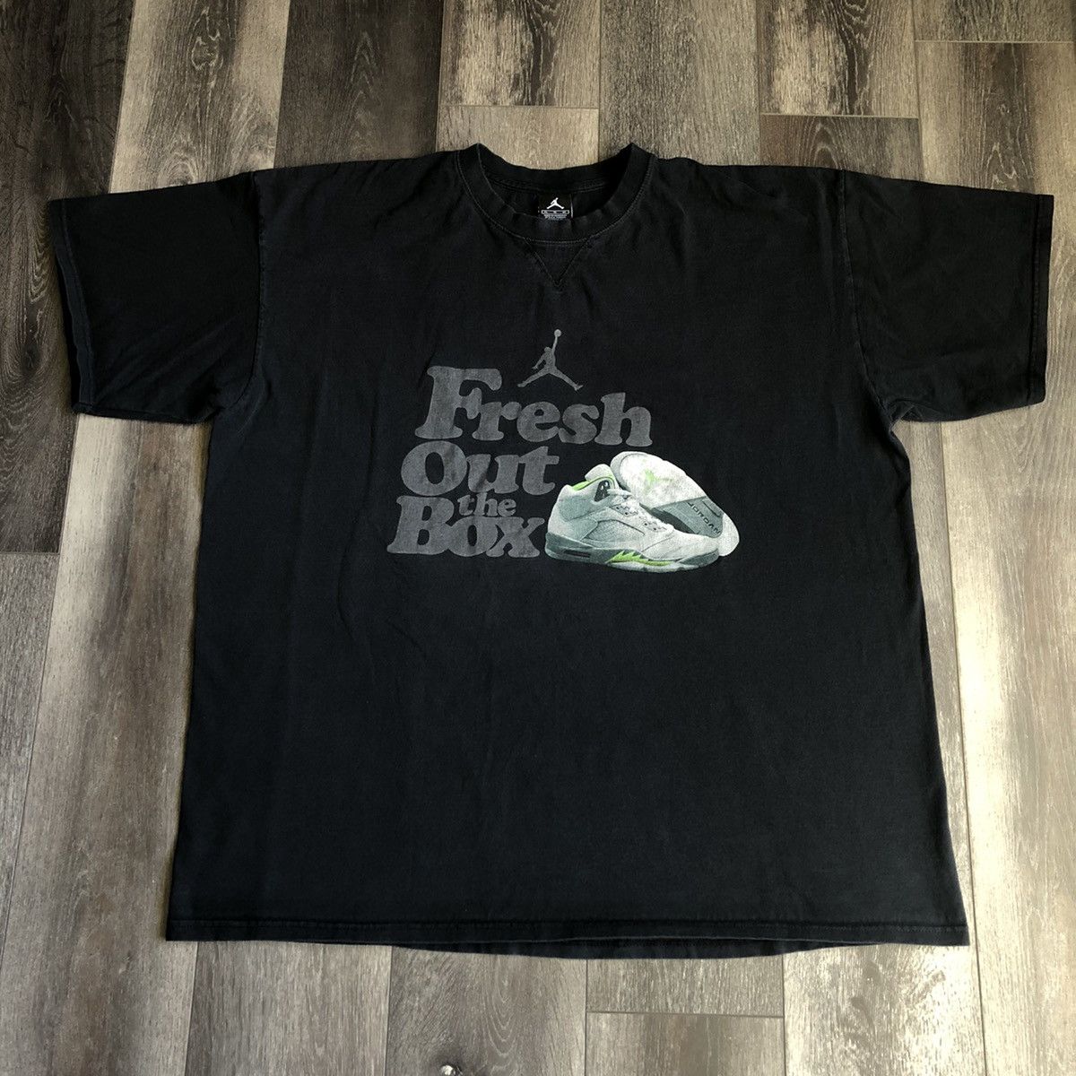Jordan Brand Vintage 2000s Air Jordan 5 Green Bean Fresh Out The Box Tee Size US XL / EU 56 / 4 - 2 Thumbnail