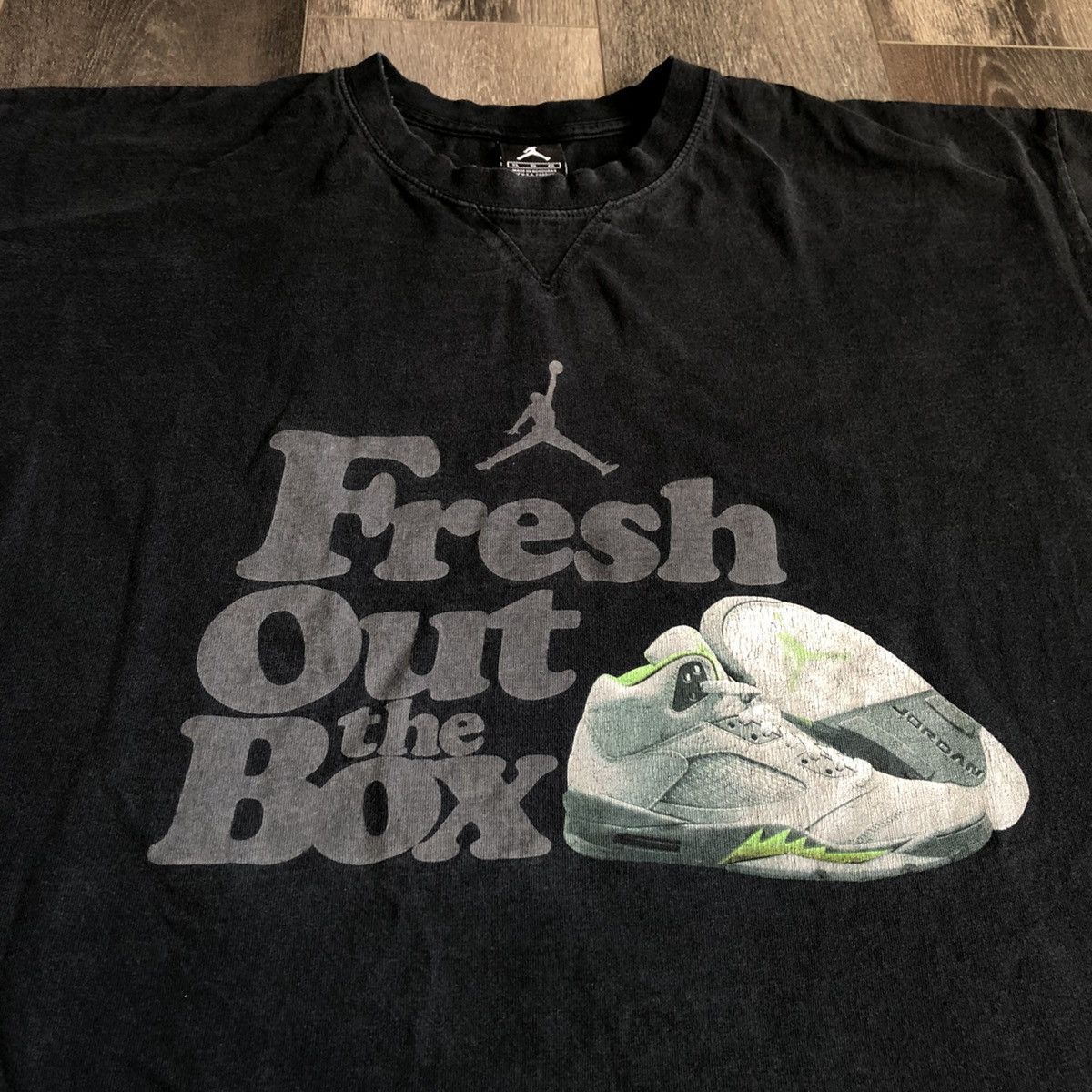 Jordan Brand Vintage 2000s Air Jordan 5 Green Bean Fresh Out The Box Tee Size US XL / EU 56 / 4 - 1 Thumbnail