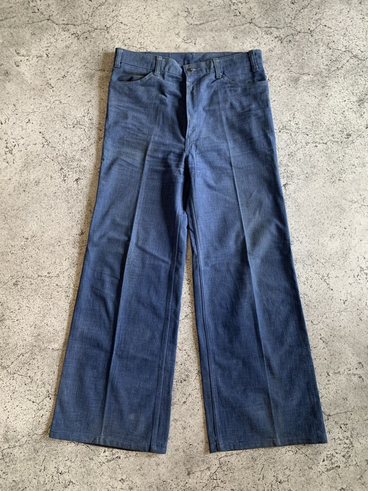 image of Levis x Levis Vintage Clothing Levi’S Vintage Bell Bottom Chore Flared 1970S Pants in Navy (Size 32