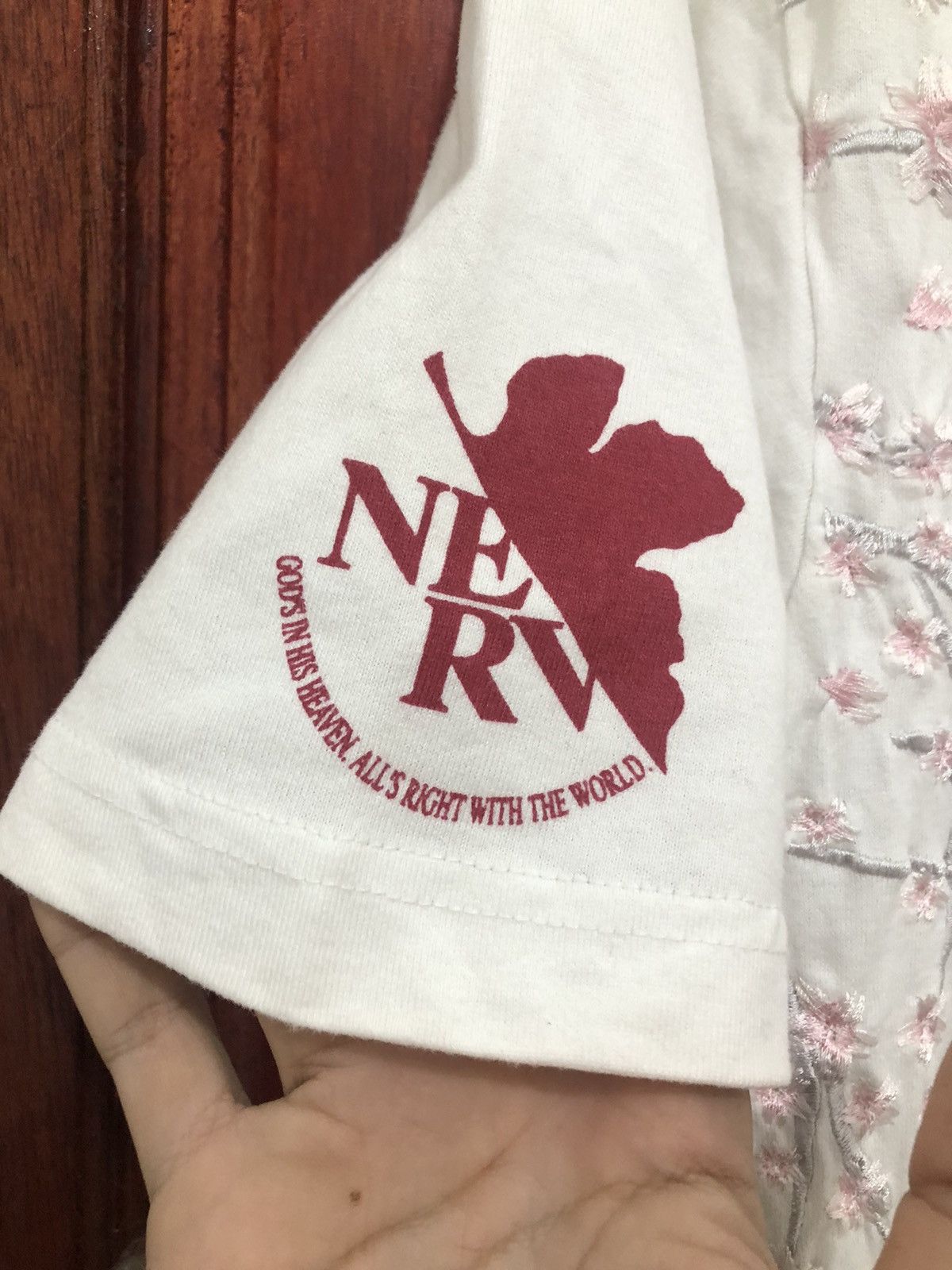 Cartoon Network × Japanese Brand Rare Evangelion Rei Ayanami Embroidery Sakura Flower Size US L / EU 52-54 / 3 - 8 Thumbnail