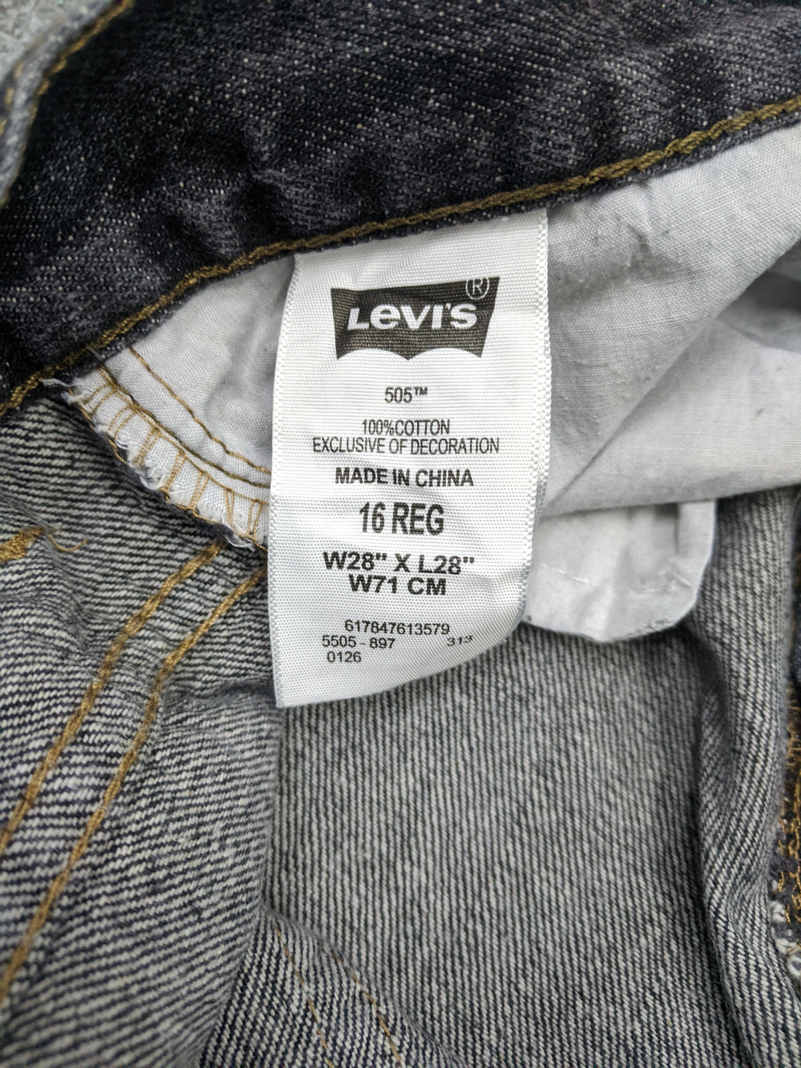 Levi's Vintage Levis 505 Light Wash Black Jeans DP0892 Size US 29 - 13 Thumbnail