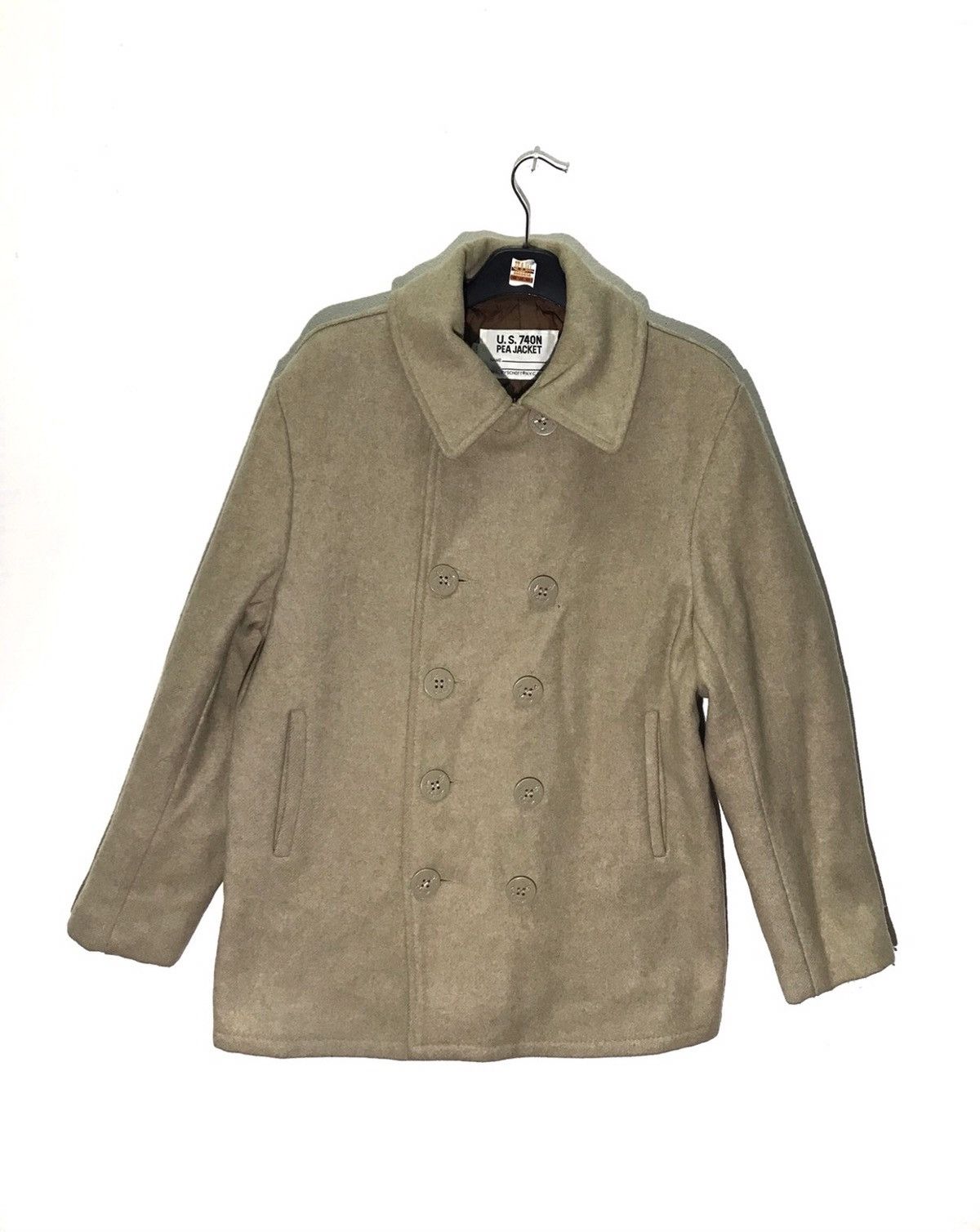 image of Schott Nyc U.s 740N Pea Jackets Wool Made In Usa in Cream, Men's (Size XS)