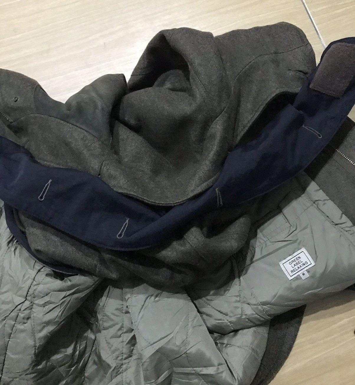 United Arrows Japan Brand Green Label Relaxing Wool Hooded Jackets Size US M / EU 48-50 / 2 - 9 Thumbnail