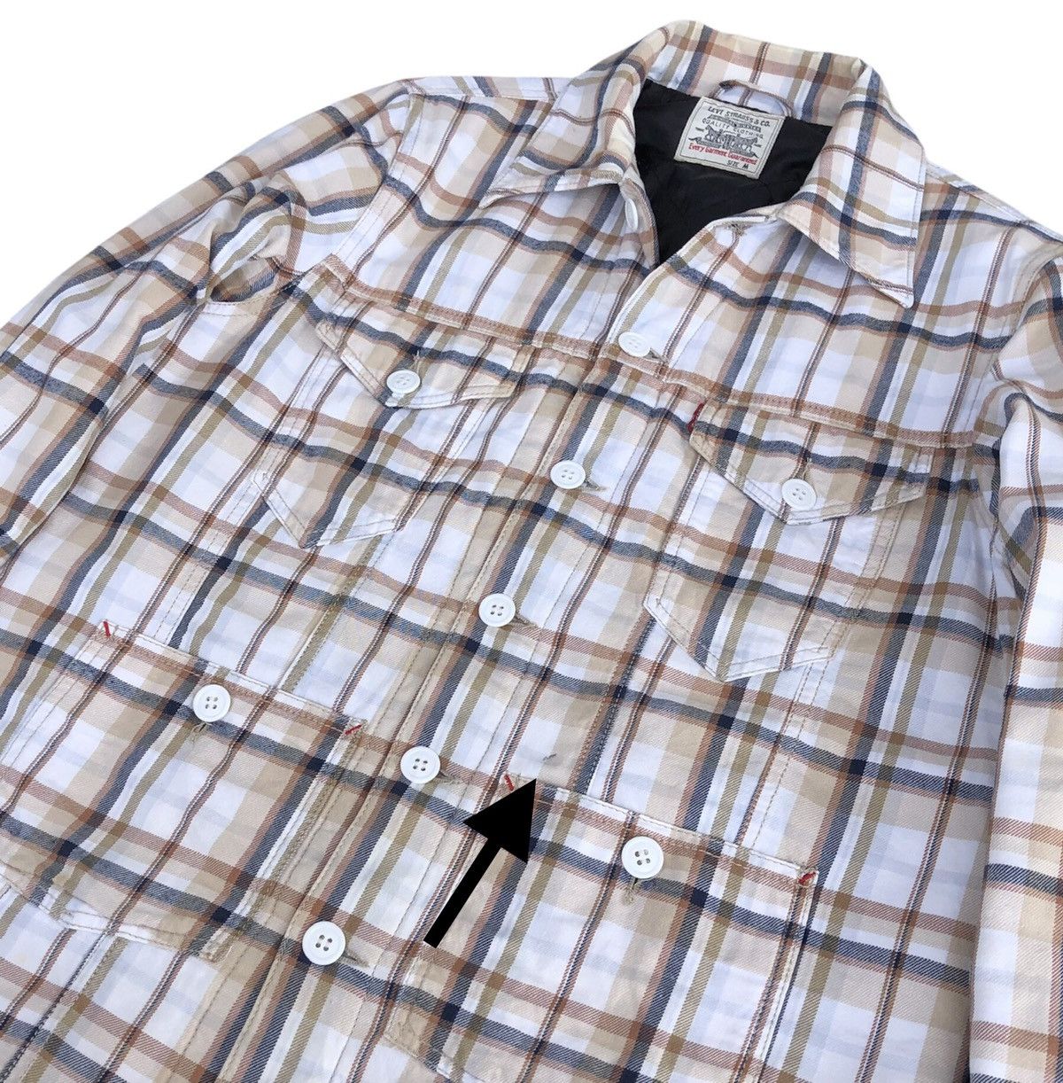 Levi's Levis Check Printed Jacket Quilted Lined Size US M / EU 48-50 / 2 - 10 Thumbnail