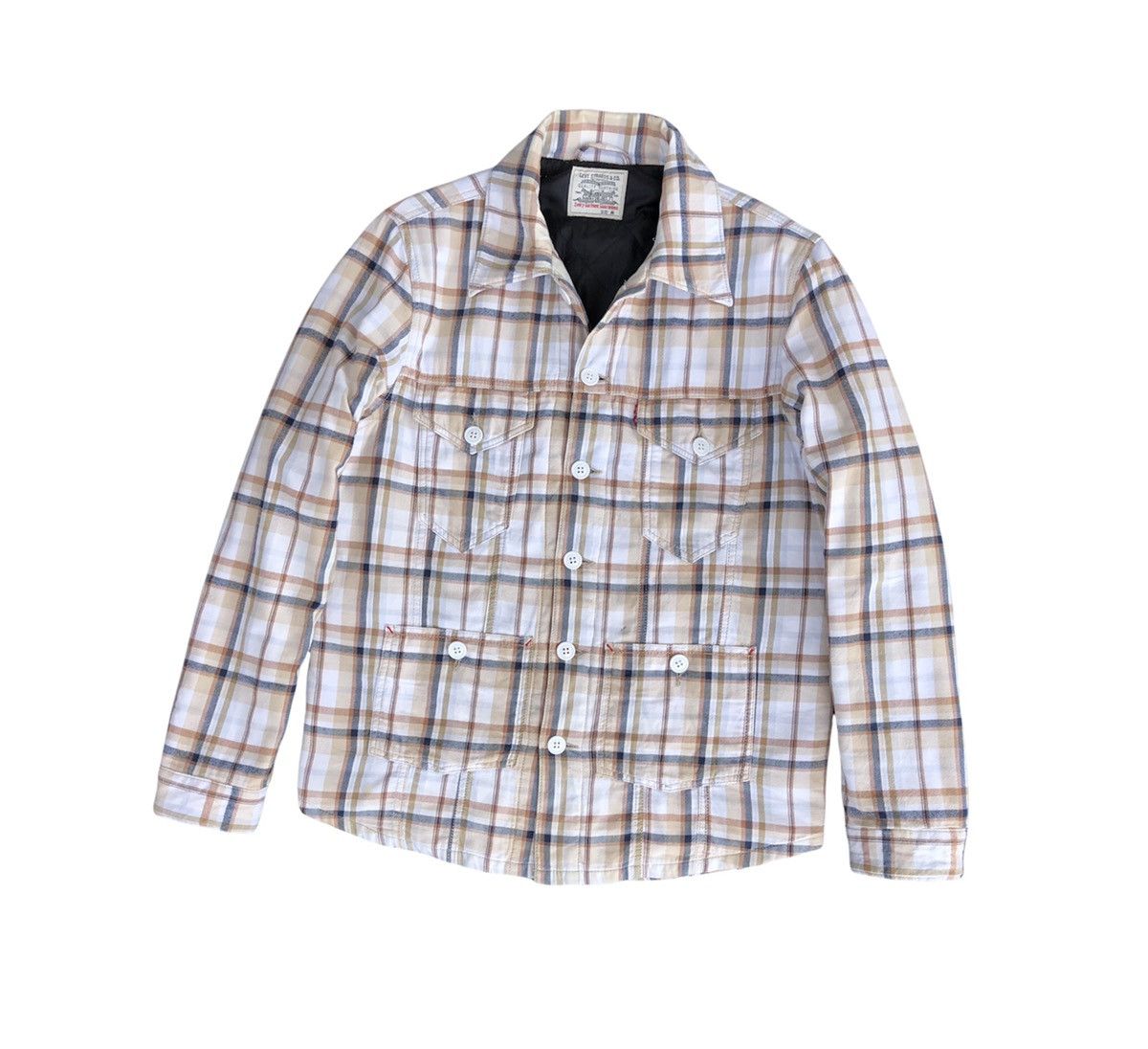 Levi's Levis Check Printed Jacket Quilted Lined Size US M / EU 48-50 / 2 - 2 Thumbnail