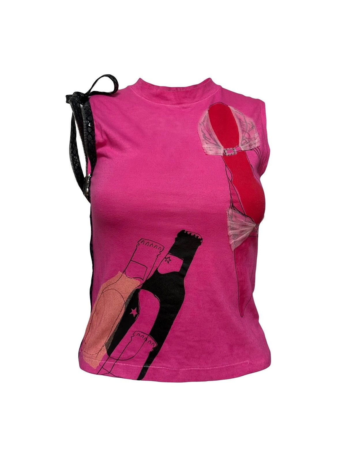 Dior CHRISTIAN DIOR S/S 2001 Graphic Print Zipper Tank Top Size XS / US 0-2 / IT 36-38 - 1 Thumbnail