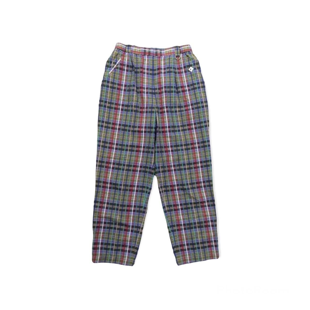 Image of Christian Dior Monsieur x Vintage Christian Dior Sports Pants in Blue Tartan, Men's (Size 30)