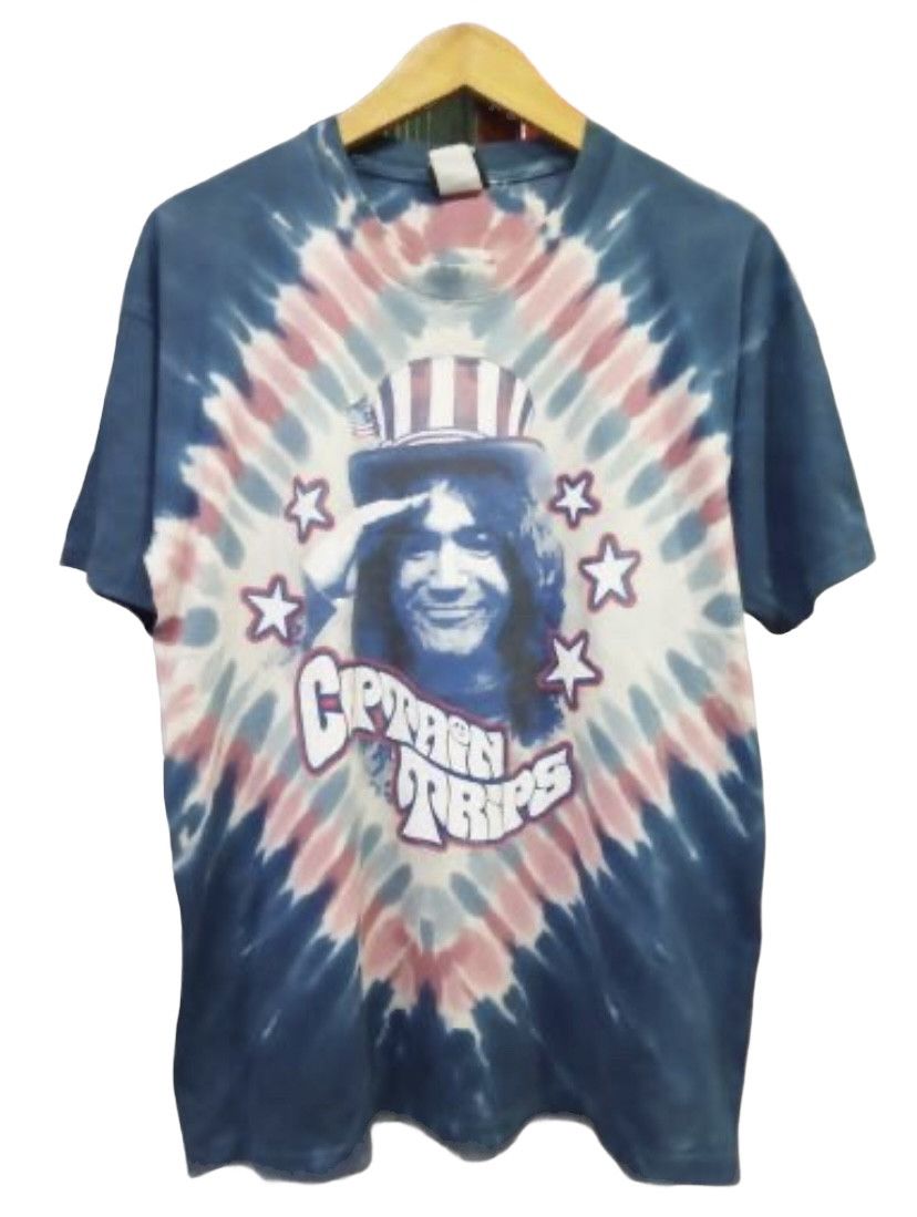 Image of Band Tees x Grateful Dead Vintage Liquid Blue Jerry Garcia Tie Dye Single Tees, Men's (Size XL)