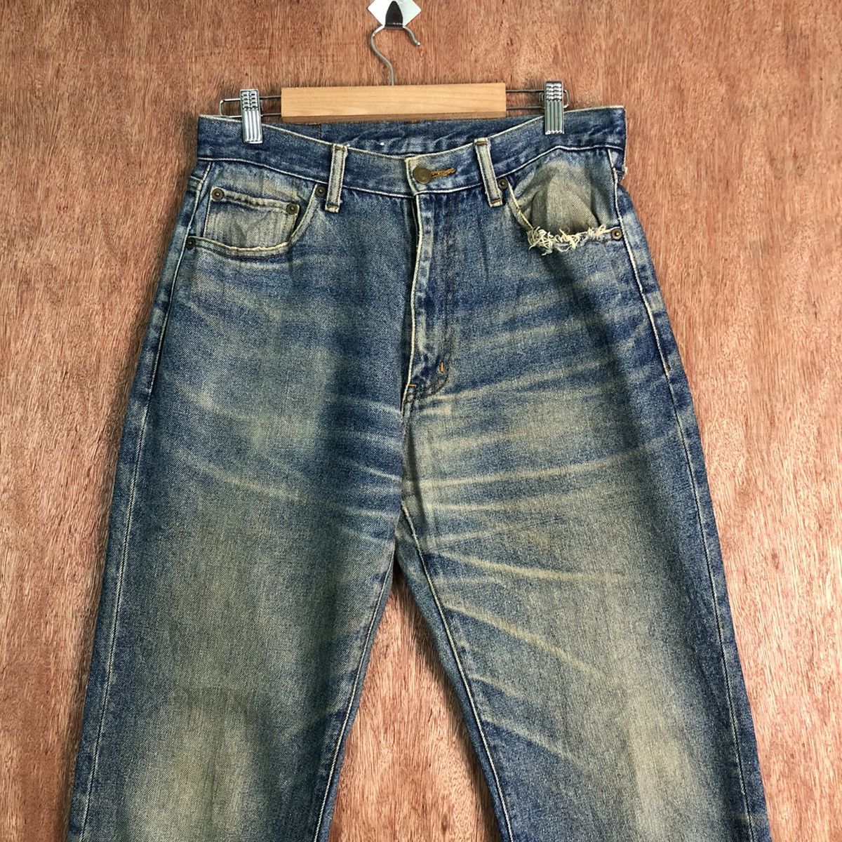 Japanese Brand DLL Japan Blue distressed Denim Jeans Pants #c257 Size US 30 / EU 46 - 2 Thumbnail