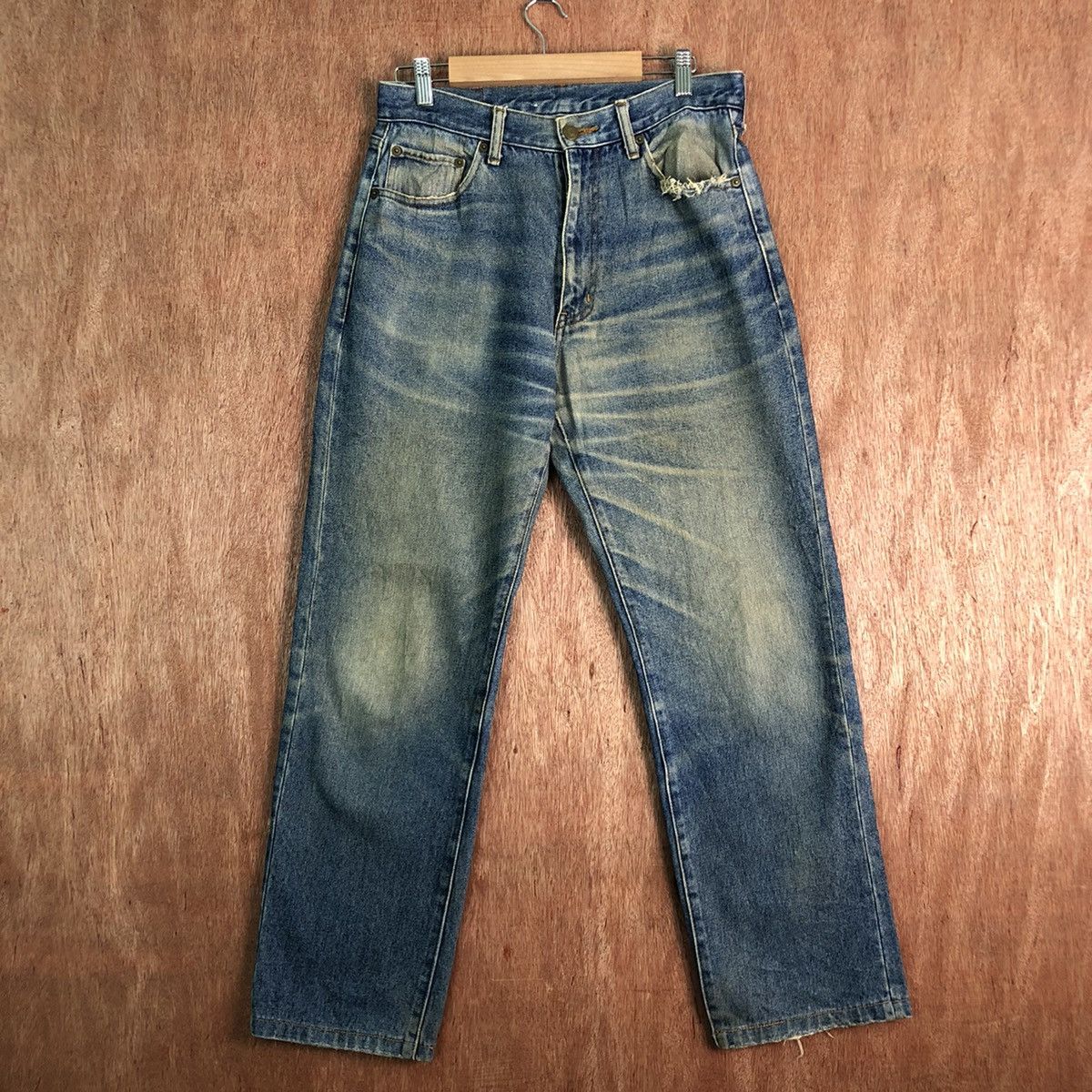 Japanese Brand DLL Japan Blue distressed Denim Jeans Pants #c257 Size US 30 / EU 46 - 1 Thumbnail