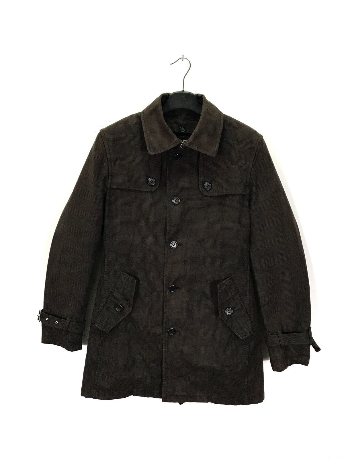 PPFM Plaid Checker Back Buckle Parkas Jacket