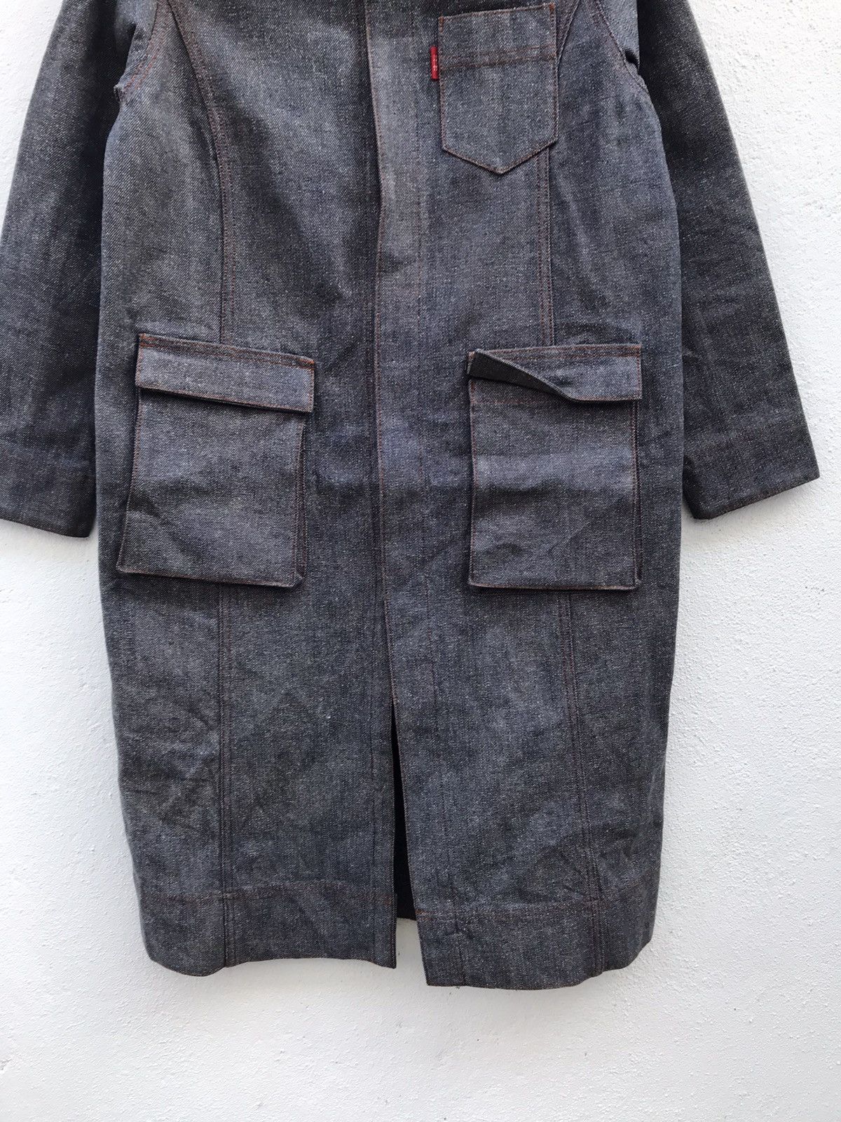 Japanese Brand Shima Shima Denim Hooded Long Jackets Size XS / US 0-2 / IT 36-38 - 2 Thumbnail