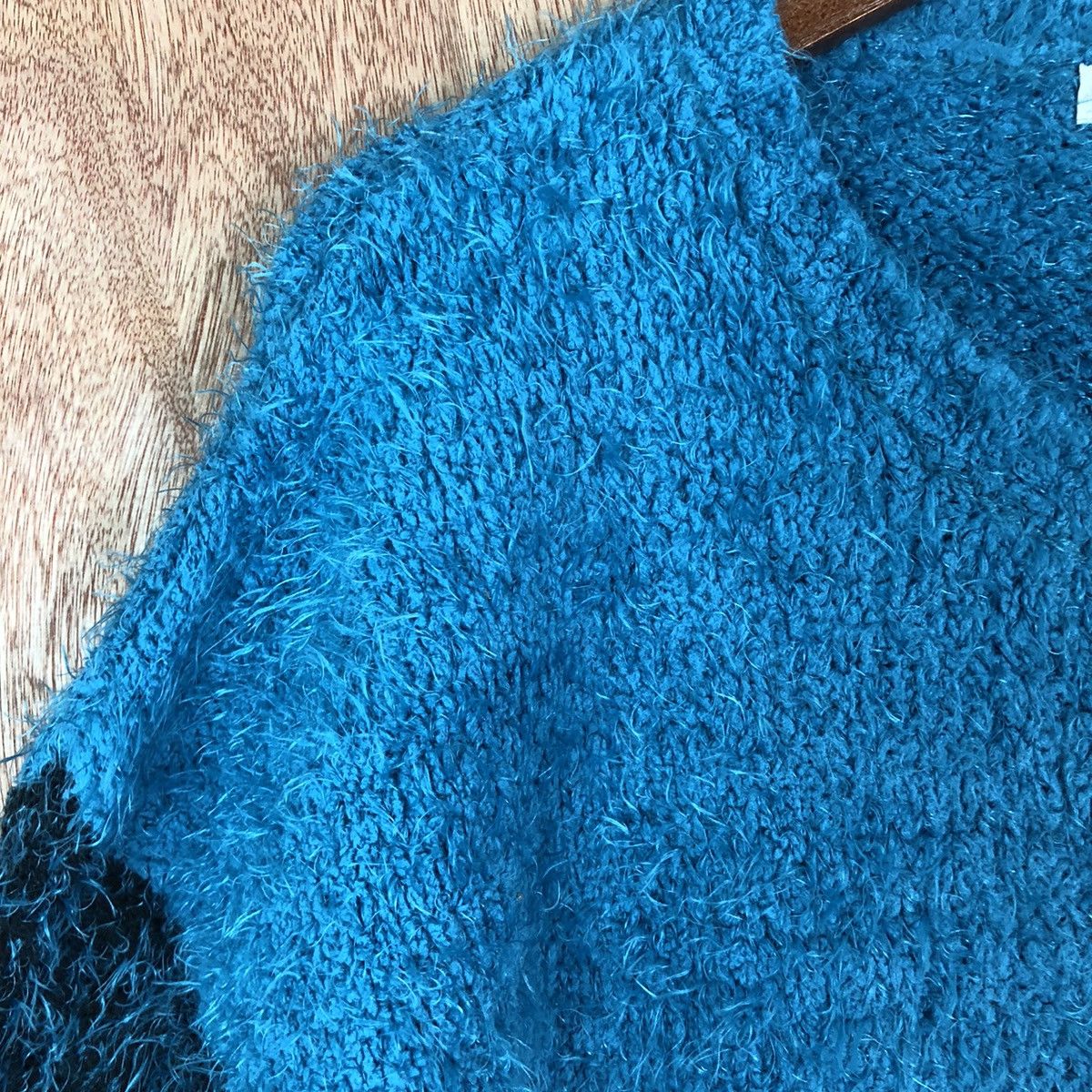 Japanese Brand Vence Exchange Blue Shag Shaggy Fur Mohair Knitwear #6637 Size US M / EU 48-50 / 2 - 6 Thumbnail