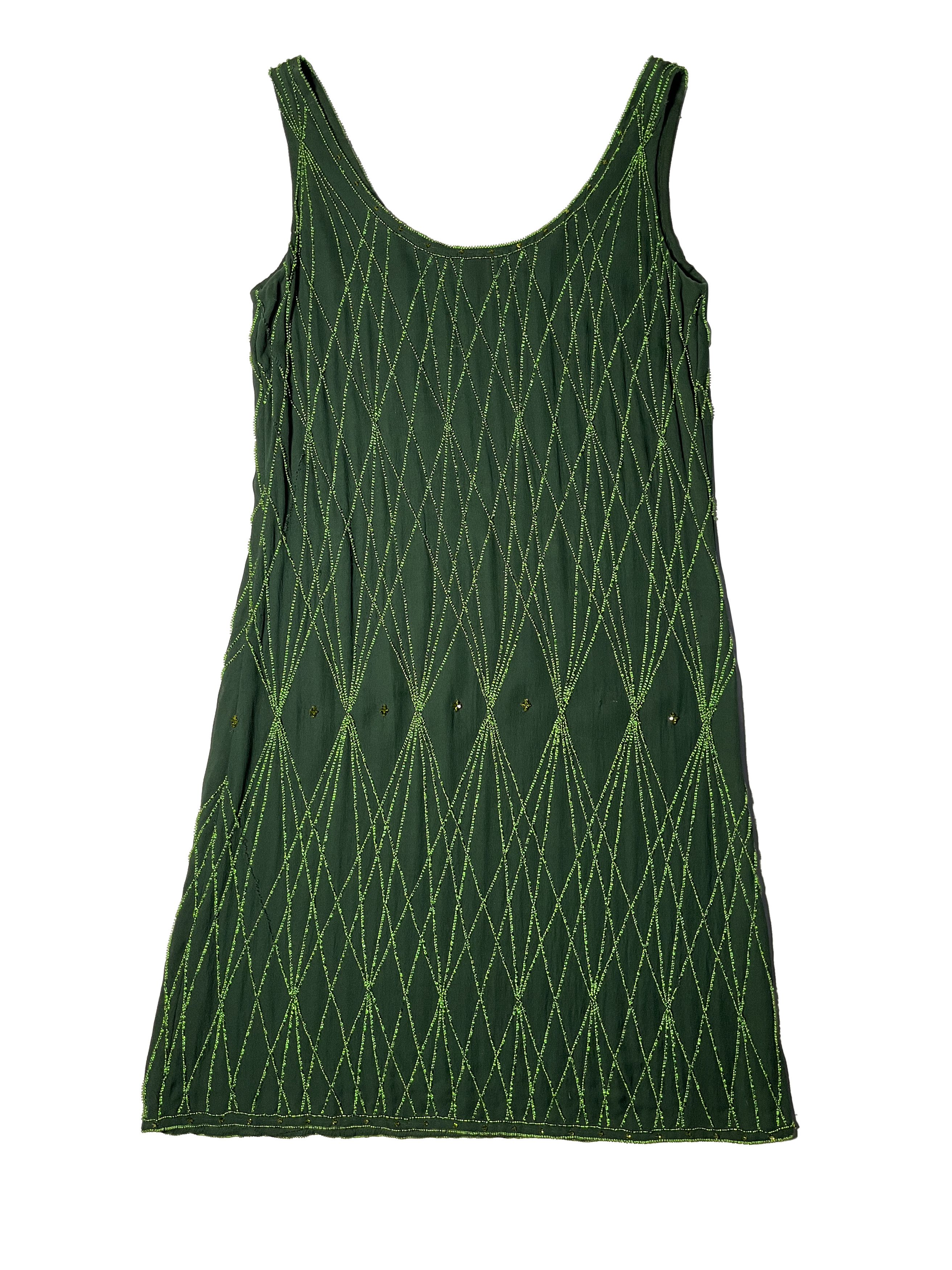 Katharine Hamnett London ⚡️QUICK SALE⚡️1980s' Katharine Hamnett Green Silk Dress Size M / US 6-8 / IT 42-44 - 2 Thumbnail
