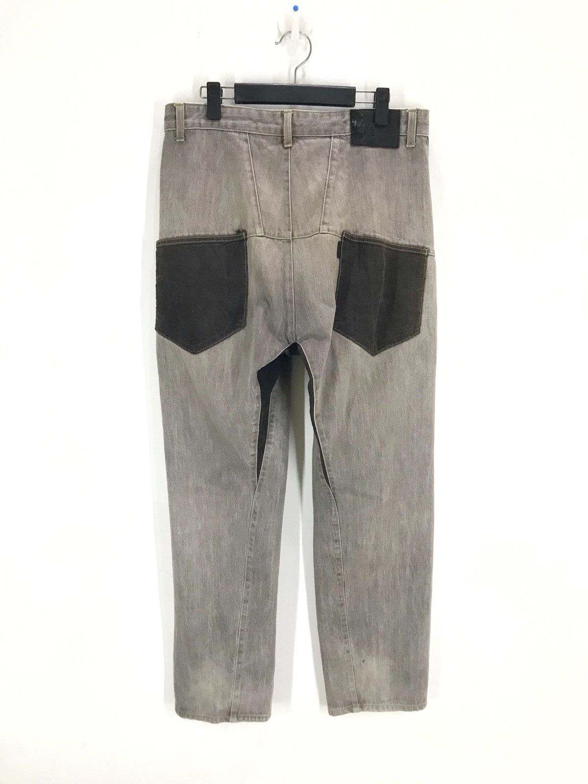 image of Fdmtl x Recon Futura 2000 Stash Scanner Drop Crotch Denim Jeans in Grey (Size 33)