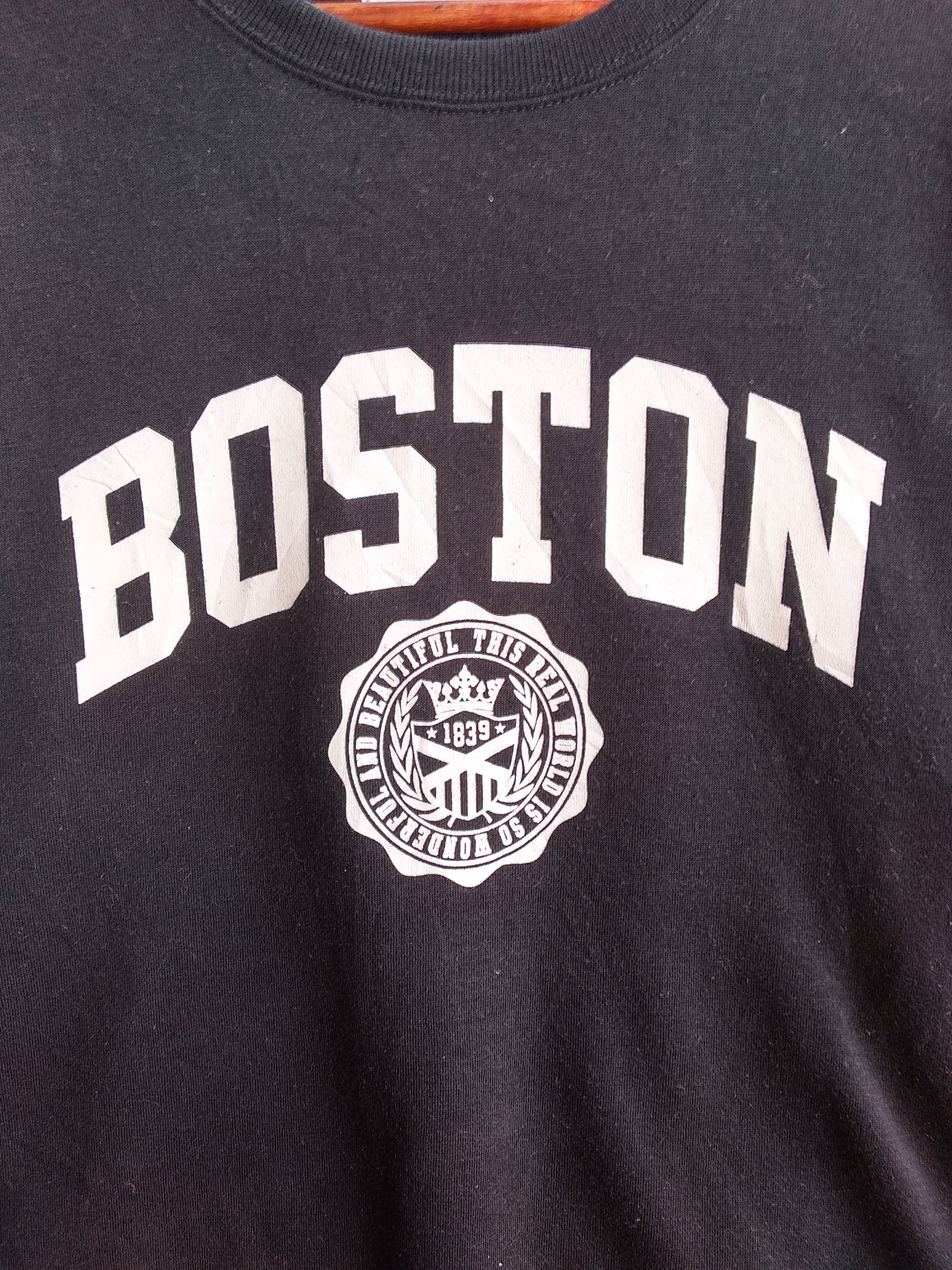 Vintage HUC Boston Sweatshirt,Size M,Black Colour, crew Neck. Size US M / EU 48-50 / 2 - 3 Thumbnail