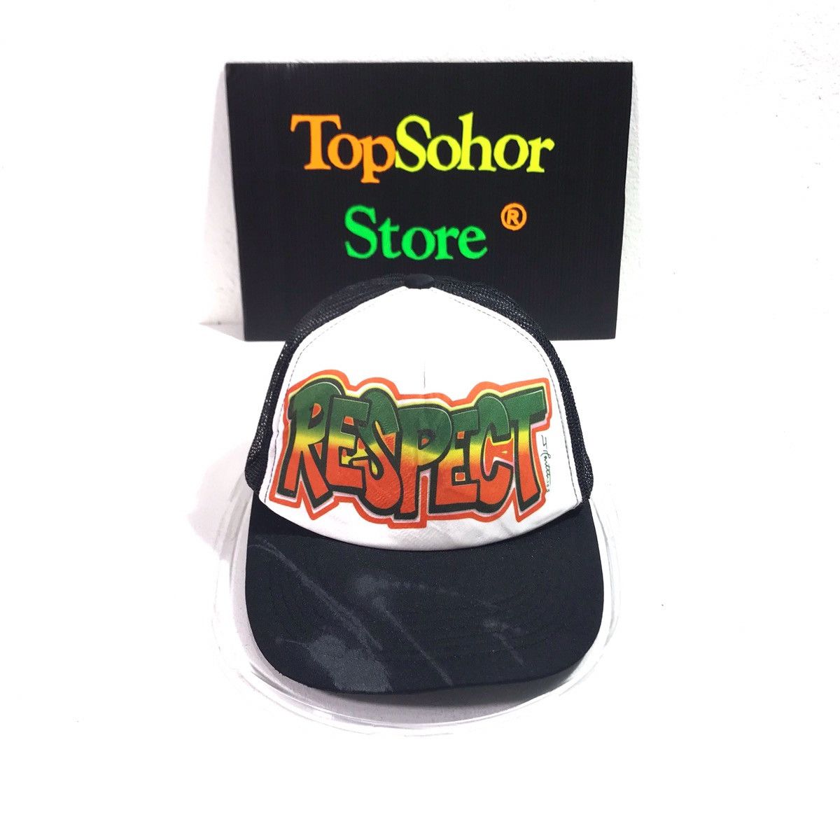 Vintage Vintage Respect Art streetwear style snap back cap hat Size ONE SIZE - 1 Thumbnail