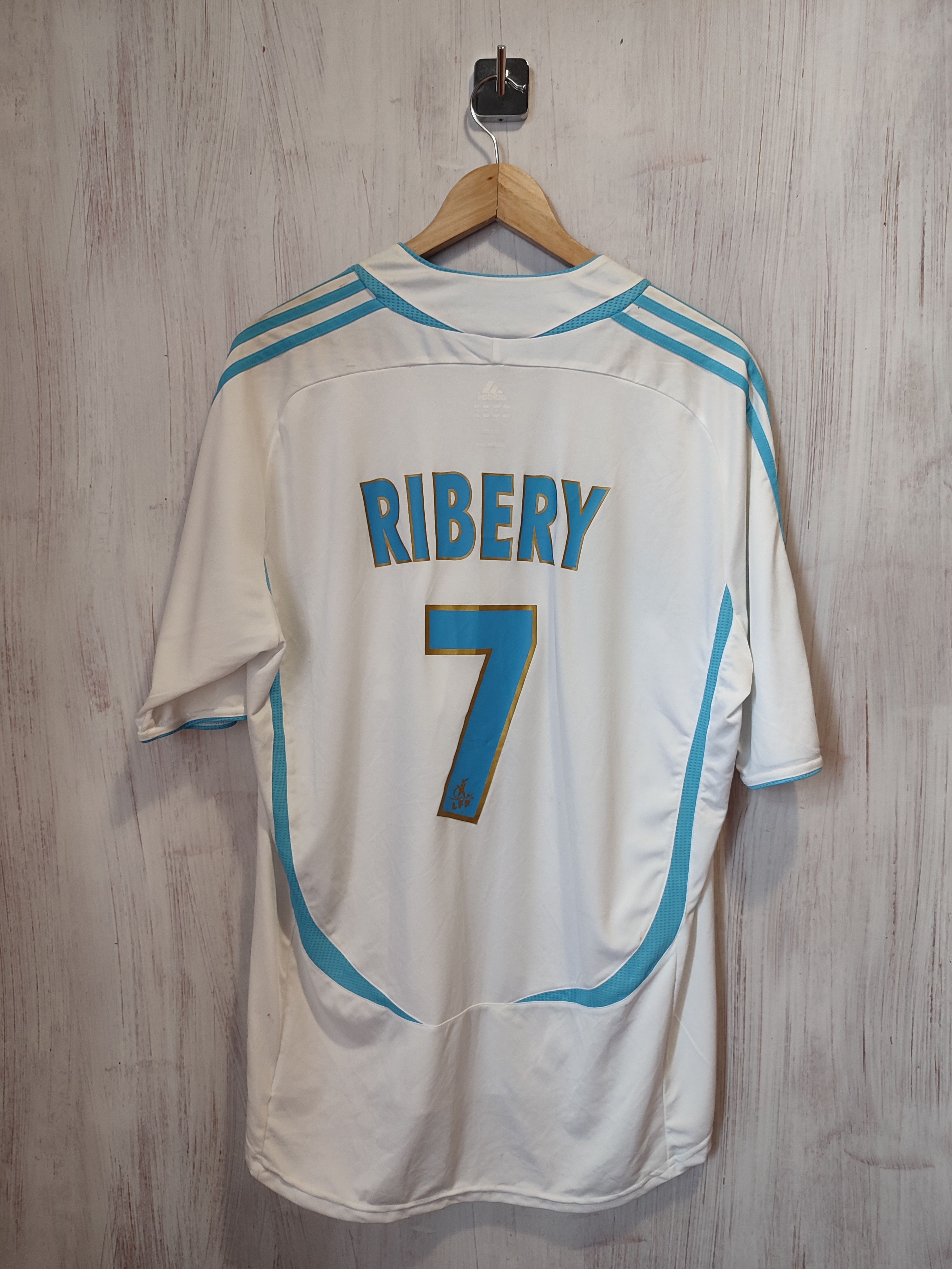 Maillot OM Domicile 2006 - Ribery - Adidas Blanc - Taille XL - Vintage
