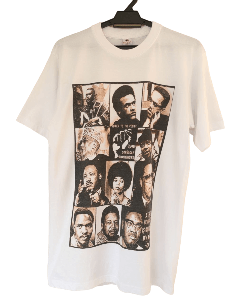 image of Malcolm x X Rap Tees Power To The People T in White, Men's (Size Medium)