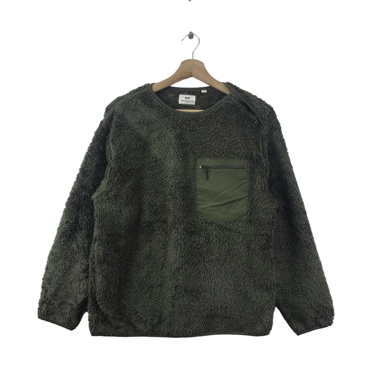 Engineered Garments ENGINEERED GARMENTS UNIQLO Green Sherpa Fleece Sweatshirt Size US S / EU 44-46 / 1 - 1 Thumbnail