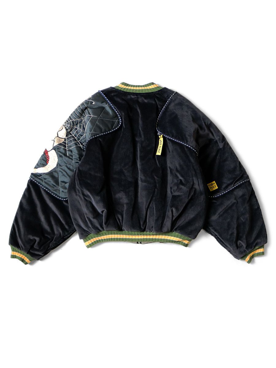 Kapital Rain Skull and Snake-Satin Sham Bomber Jacket