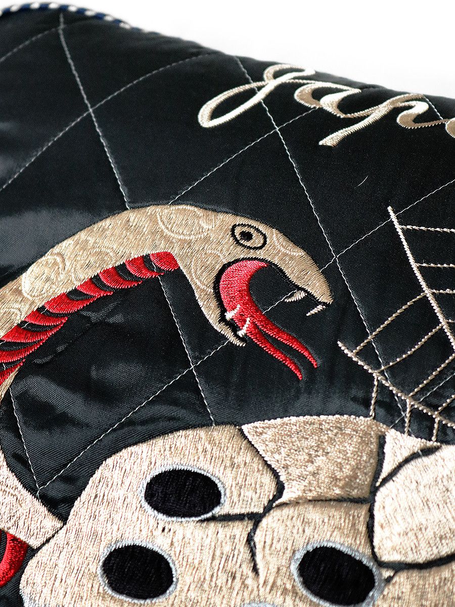 Kapital Rain Skull and Snake-Satin Sham Bomber Jacket