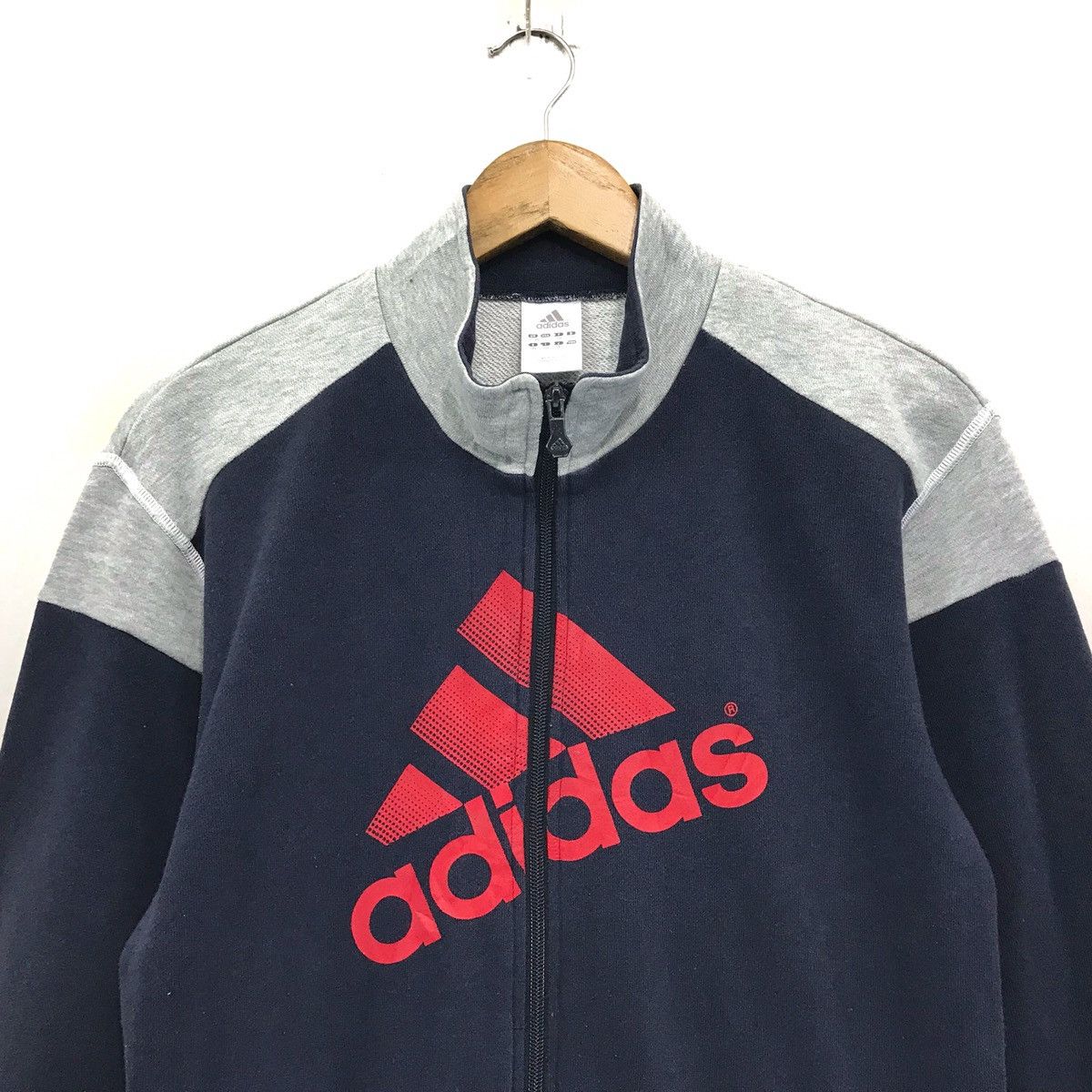 Adidas × Japanese Brand × Vintage Adidas Sweatshirt Fullzip Biglogo Spellout Adidas Sweater Size US S / EU 44-46 / 1 - 2 Thumbnail