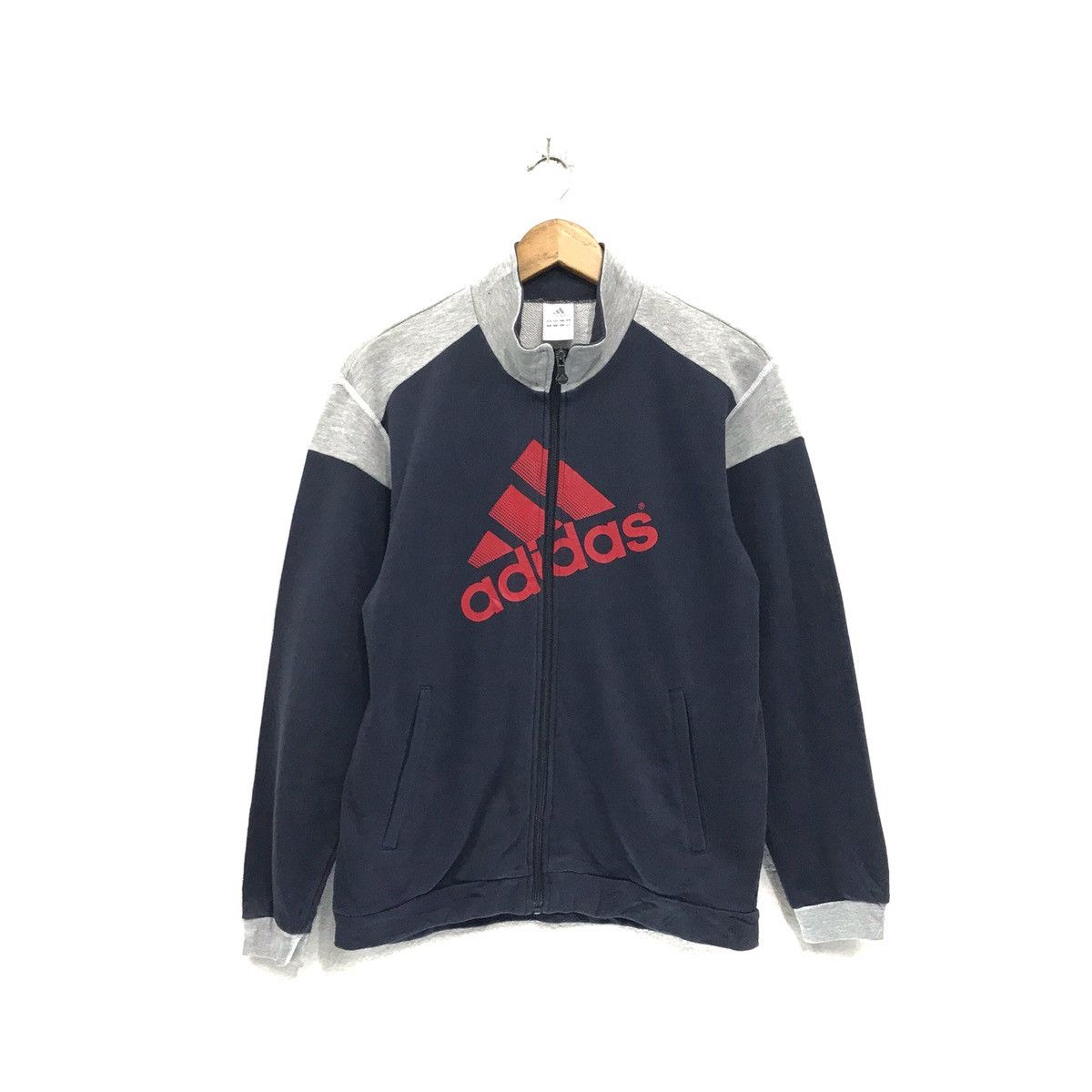 Adidas × Japanese Brand × Vintage Adidas Sweatshirt Fullzip Biglogo Spellout Adidas Sweater Size US S / EU 44-46 / 1 - 1 Thumbnail