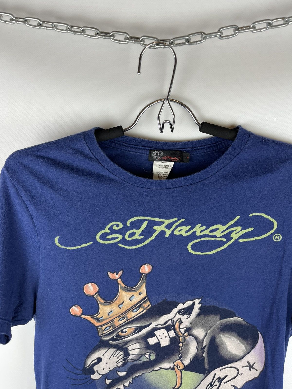 Christian Audigier Ed Hardy by Christian Audigier vintage blue big logo tee Size US L / EU 52-54 / 3 - 3 Thumbnail