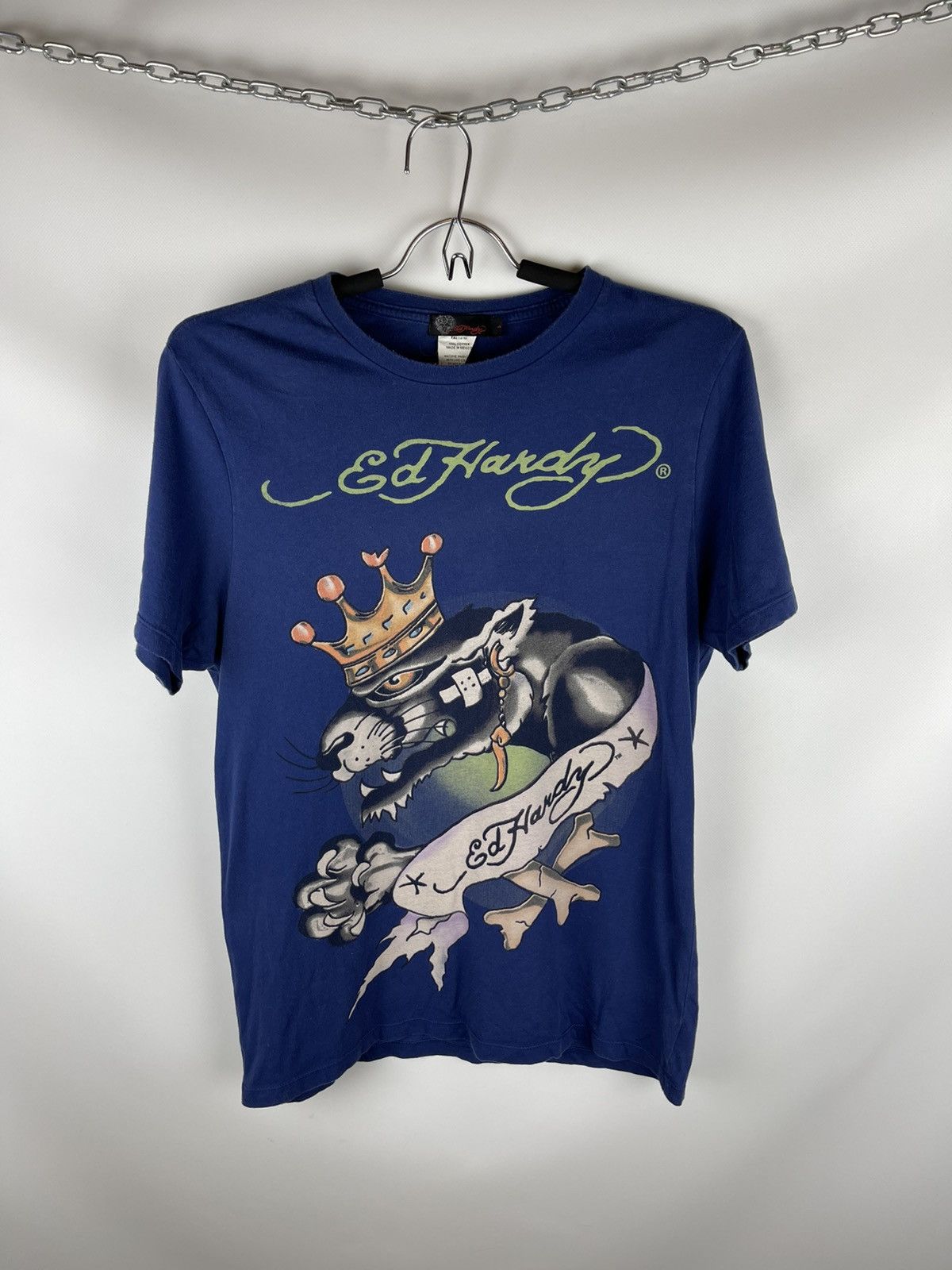 Christian Audigier Ed Hardy by Christian Audigier vintage blue big logo tee Size US L / EU 52-54 / 3 - 1 Thumbnail