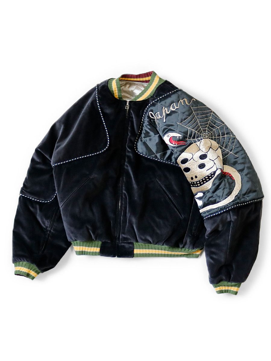 KAPITAL Sham Convertible Cracked Leather-Trimmed Shell Bomber