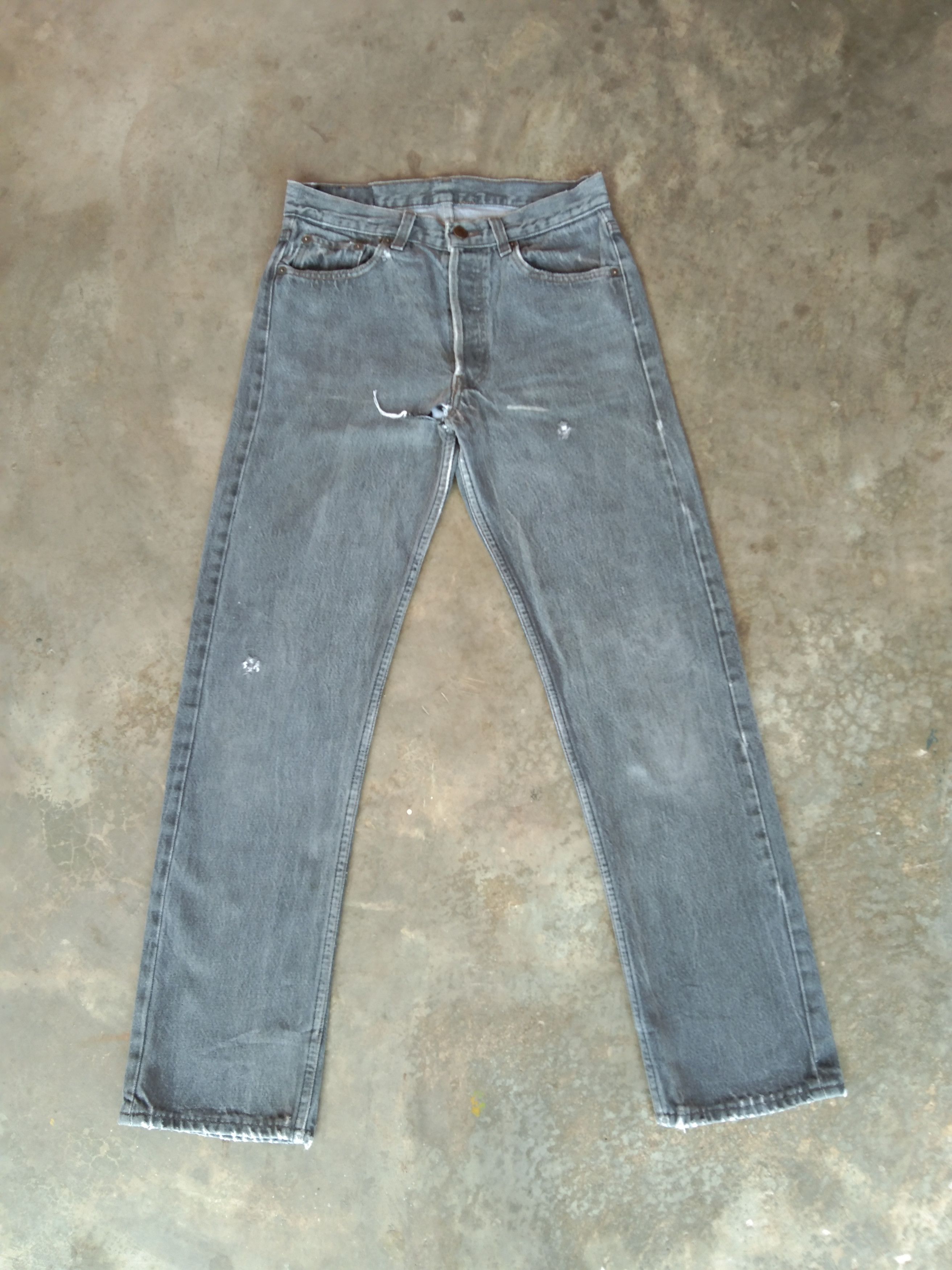 image of Levis x Vintage 80's Vintage Levi's 501 Made In Usa Distressed Jeans 29X29 in Faded Black, Men's