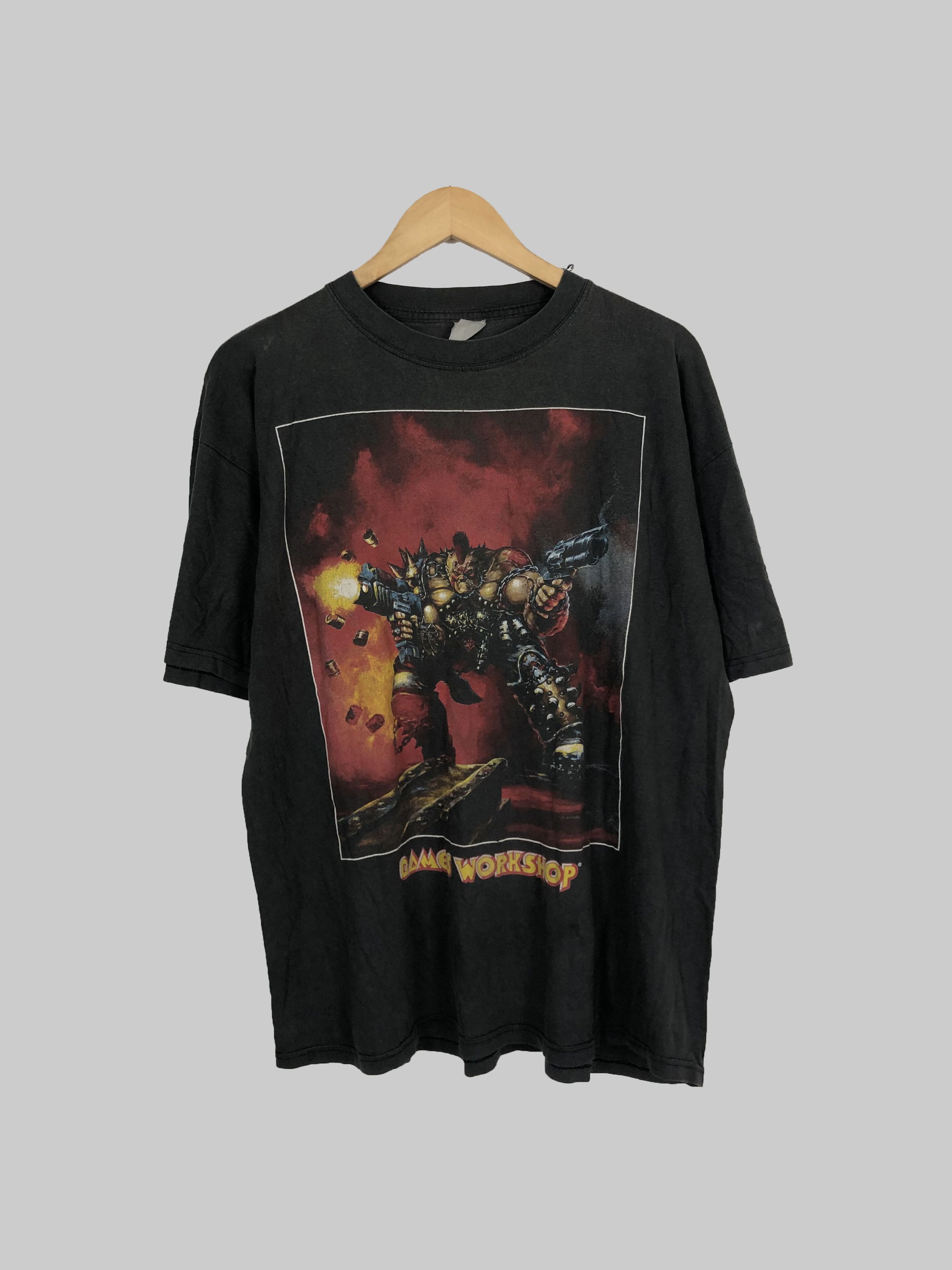 image of Nintendo x Playstation Vintage 1995 Games Workshop Warhammer 40K (Street Fighter) in Faded Black (S