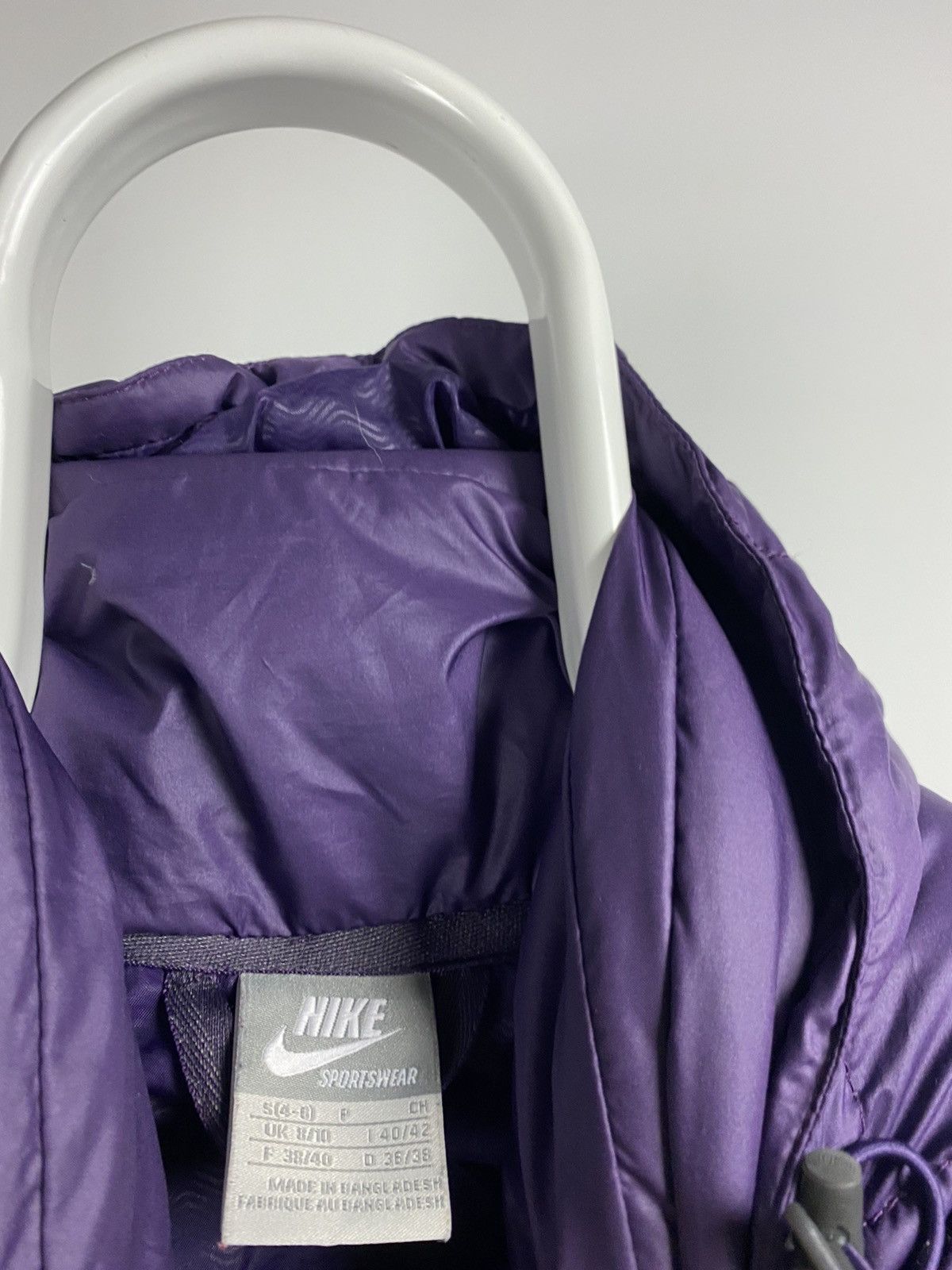 Nike × Vintage Nike vintage purple white black puffer jacket small swoosh Size US S / EU 44-46 / 1 - 4 Thumbnail