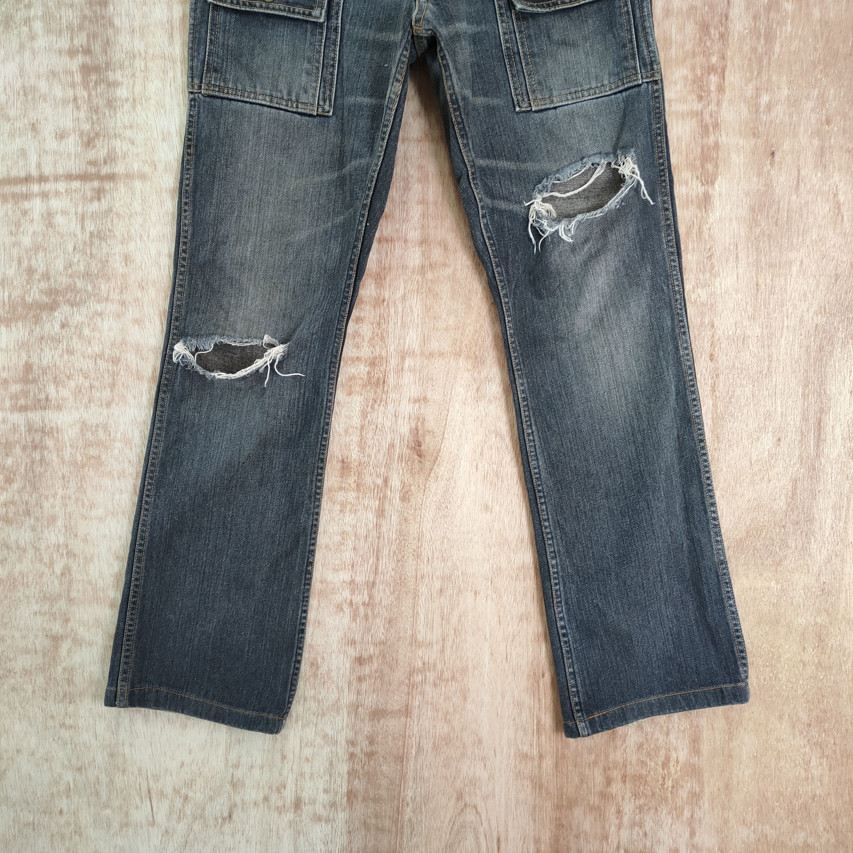 Johnbull VINTAGE JOHN BULL BUSH PANTS BLACK FADED DISTRESSED DENIM Size US 31 - 3 Thumbnail